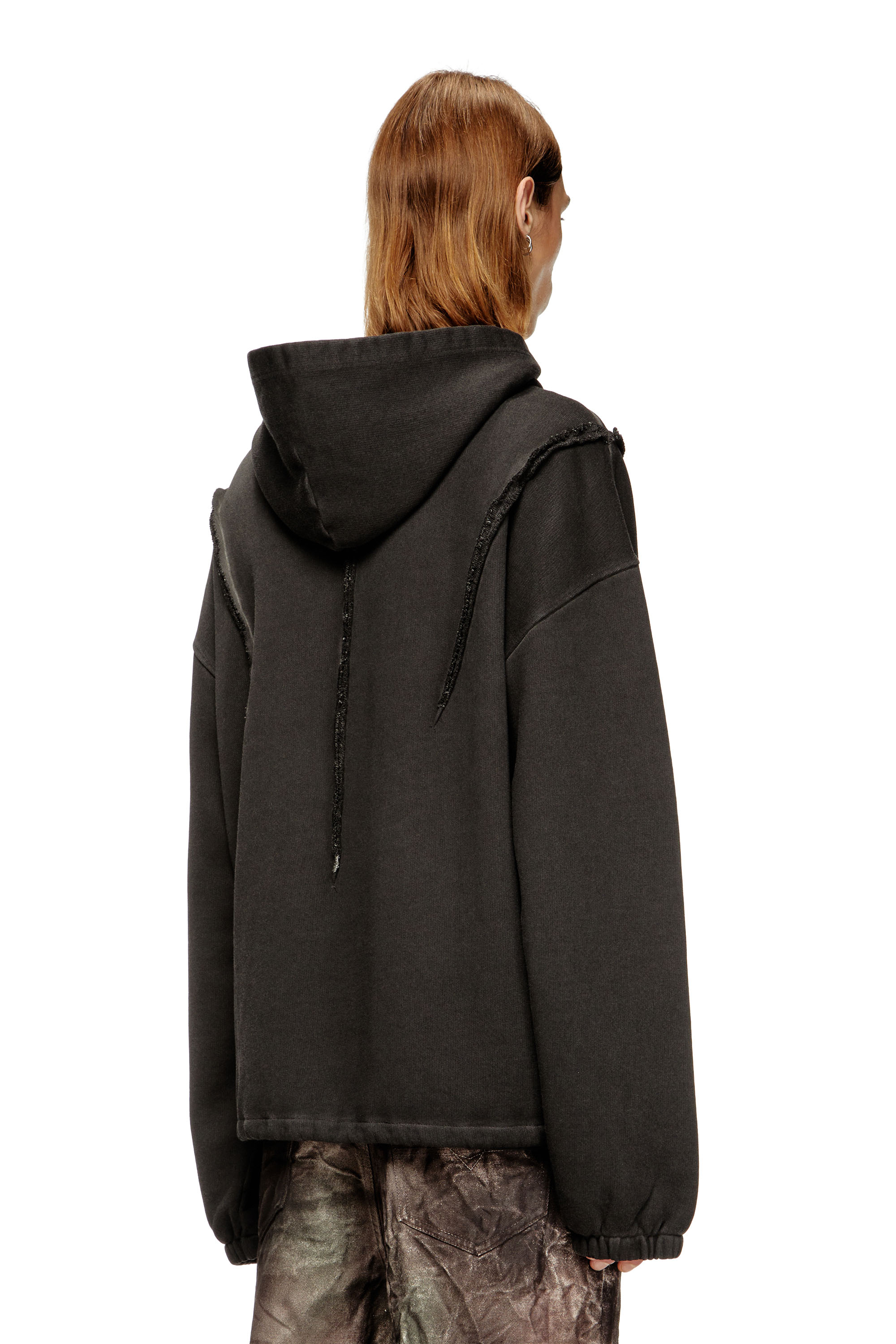 Diesel - S-THUG-HOODIE, Hoodie con effetto sfumato Unisex in Nero - 4