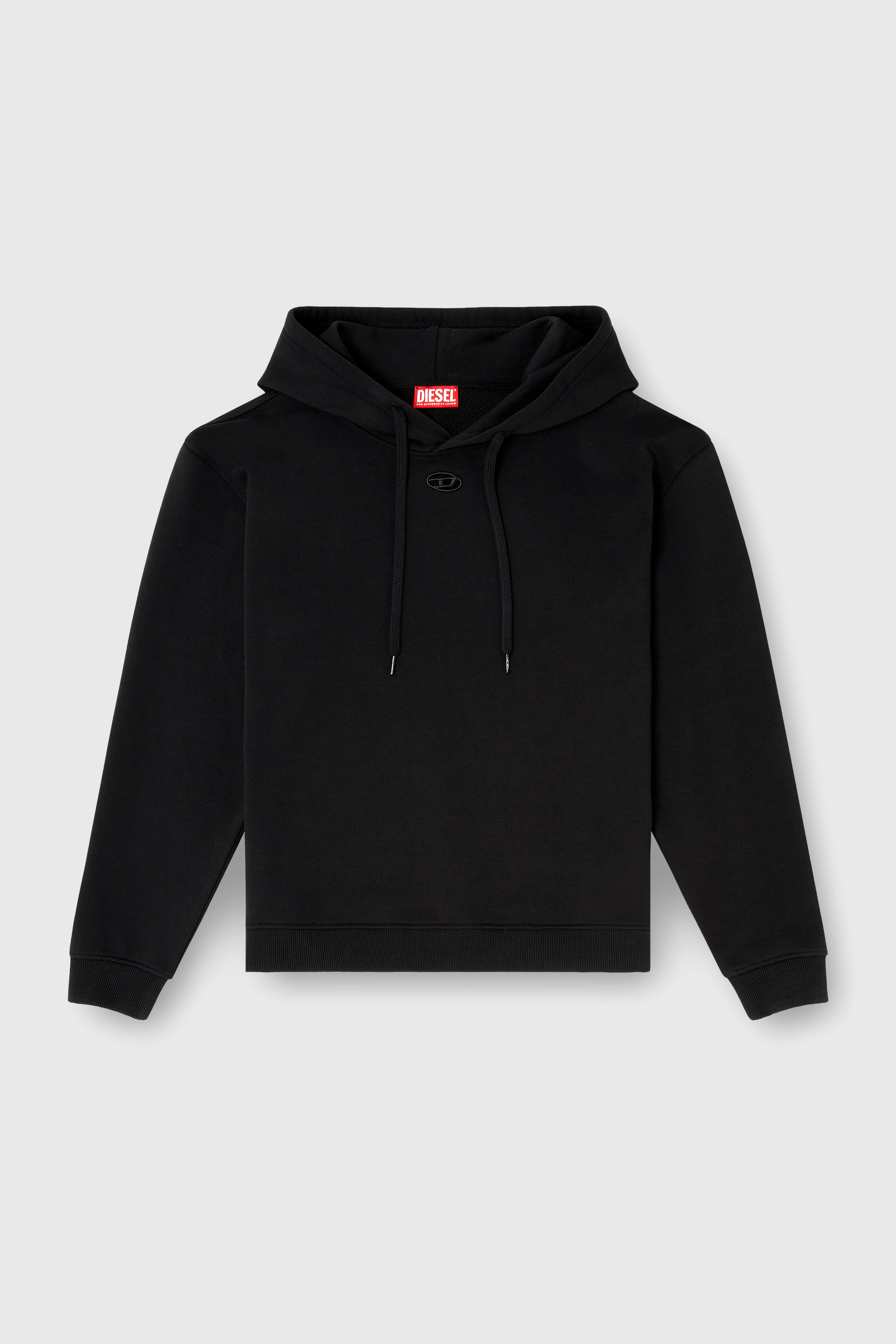 Diesel - F-NORMY-HOOD-OD, Woman's Hoodie in cotton with Oval D logo in Black - 2