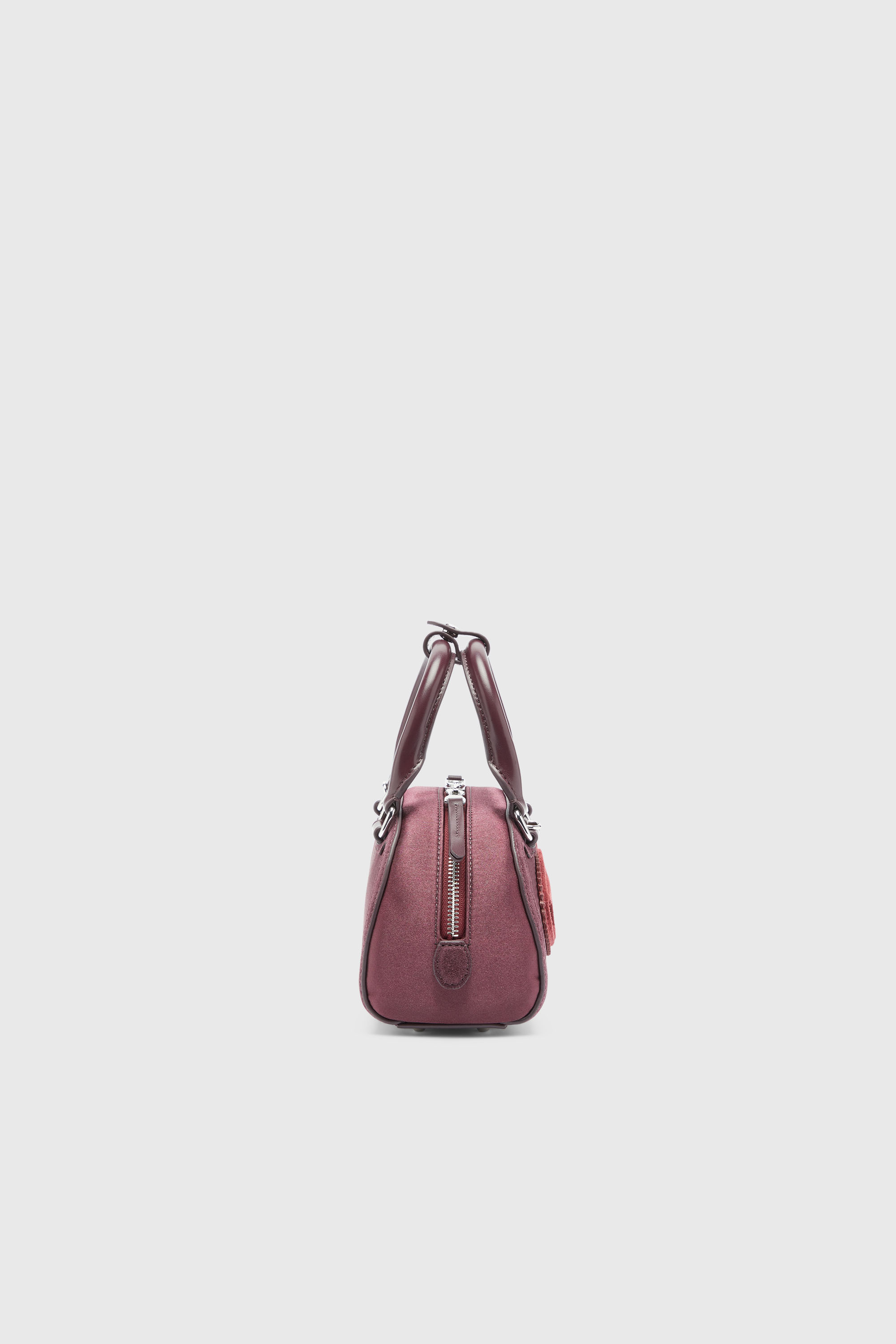 Diesel - 1DR DOME CROSSBODY, 1DR Dome - Borsa bowling piccola in raso e scamosciato Donna in Rosso - 4