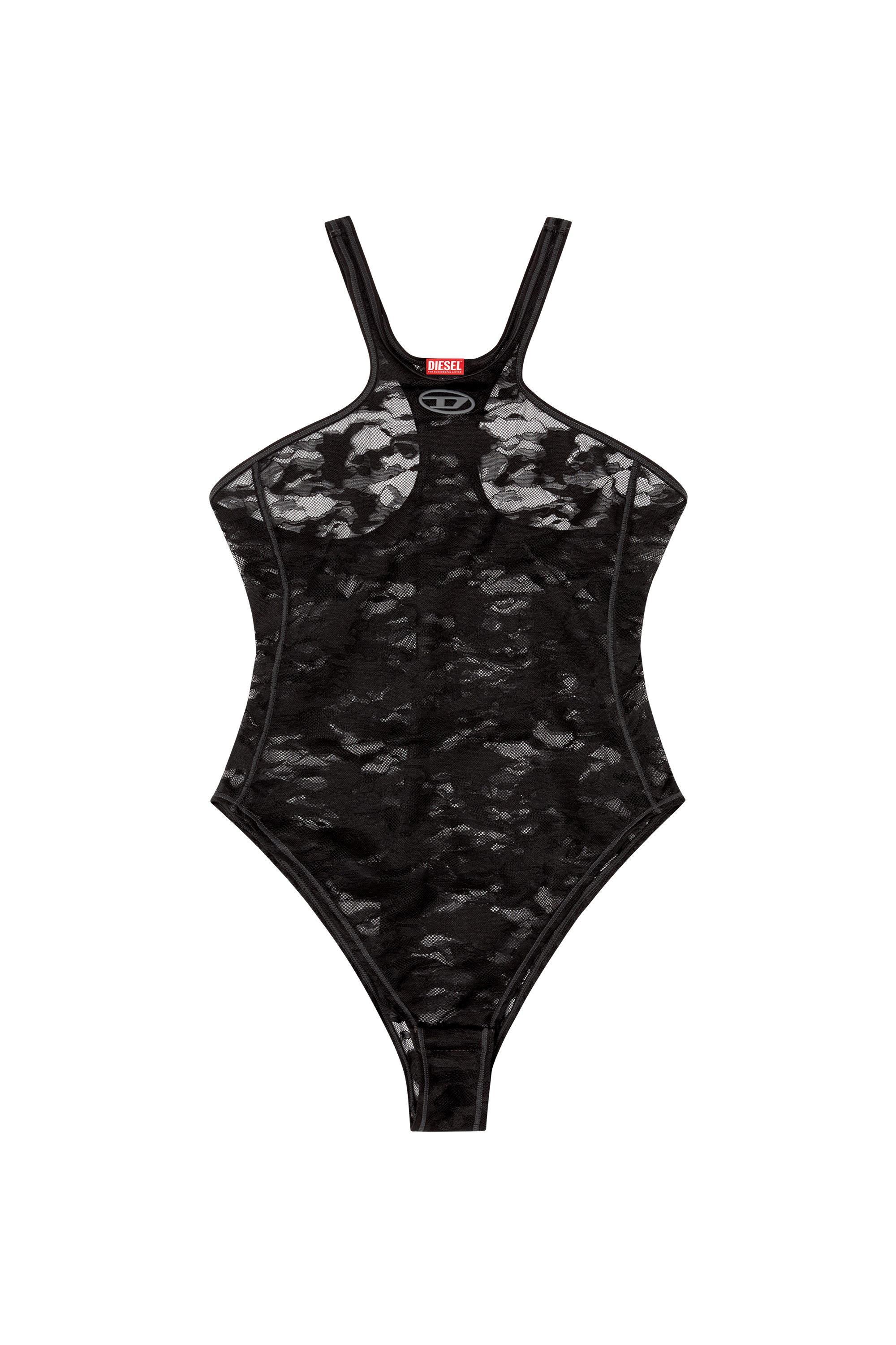 Diesel - CHRISTIE-UTLT, Body in pizzo camouflage Donna in Nero - 4