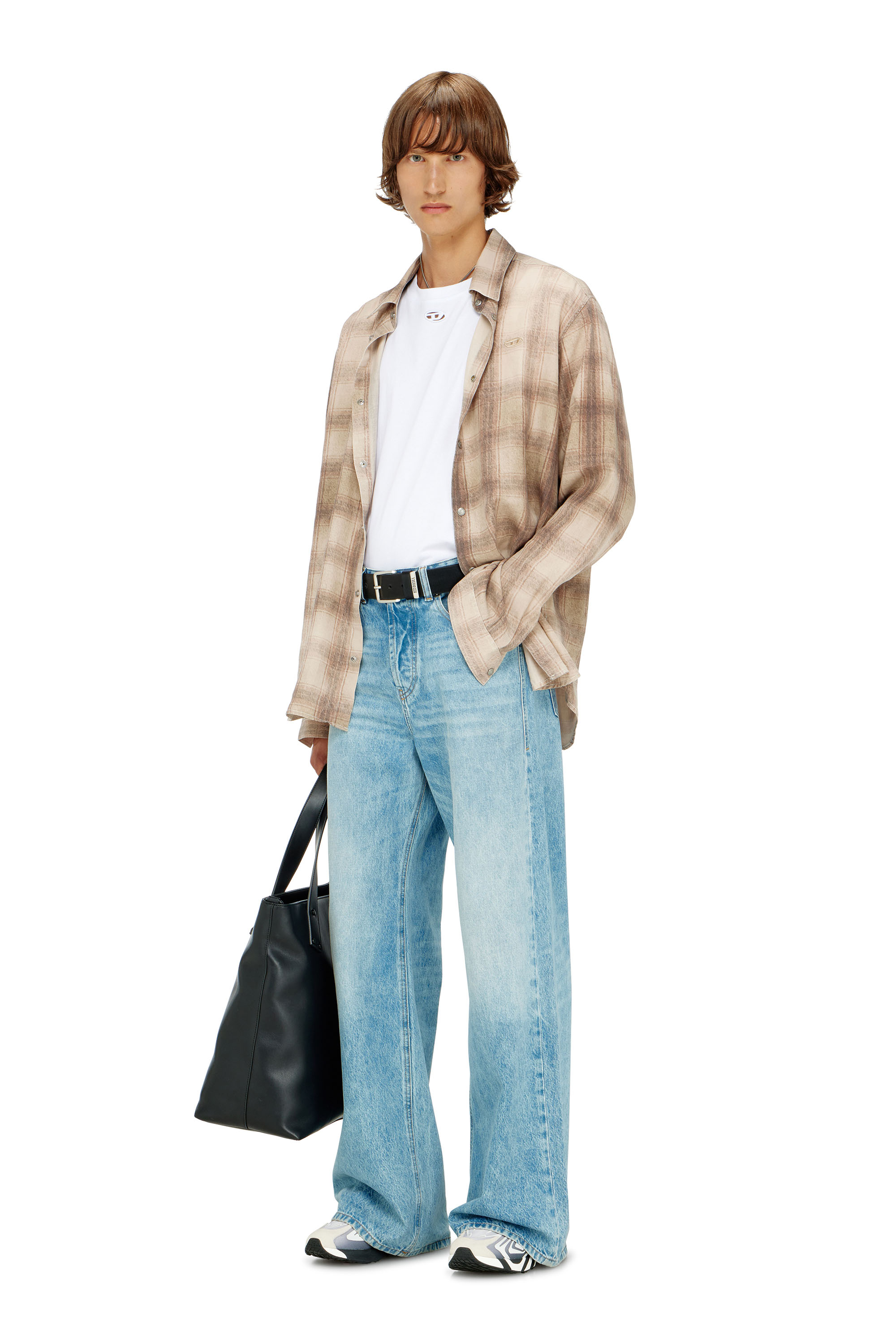 Diesel - T-BOXT-DCO, T-shirt in cotone dalla vestibilit&agrave; rilassata con ricamo Oval D Uomo in Bianco - 2