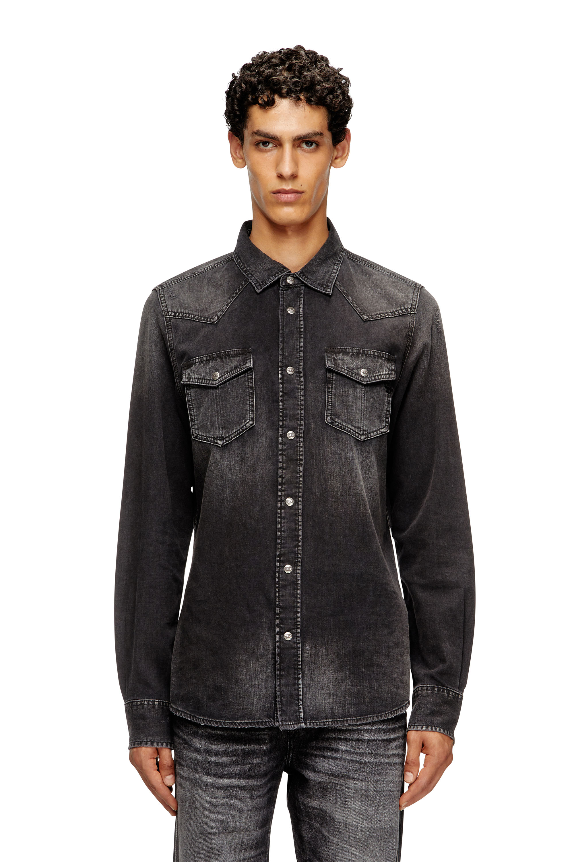 Diesel - D-VEGA, Overshirt in denim Uomo in Nero - 3