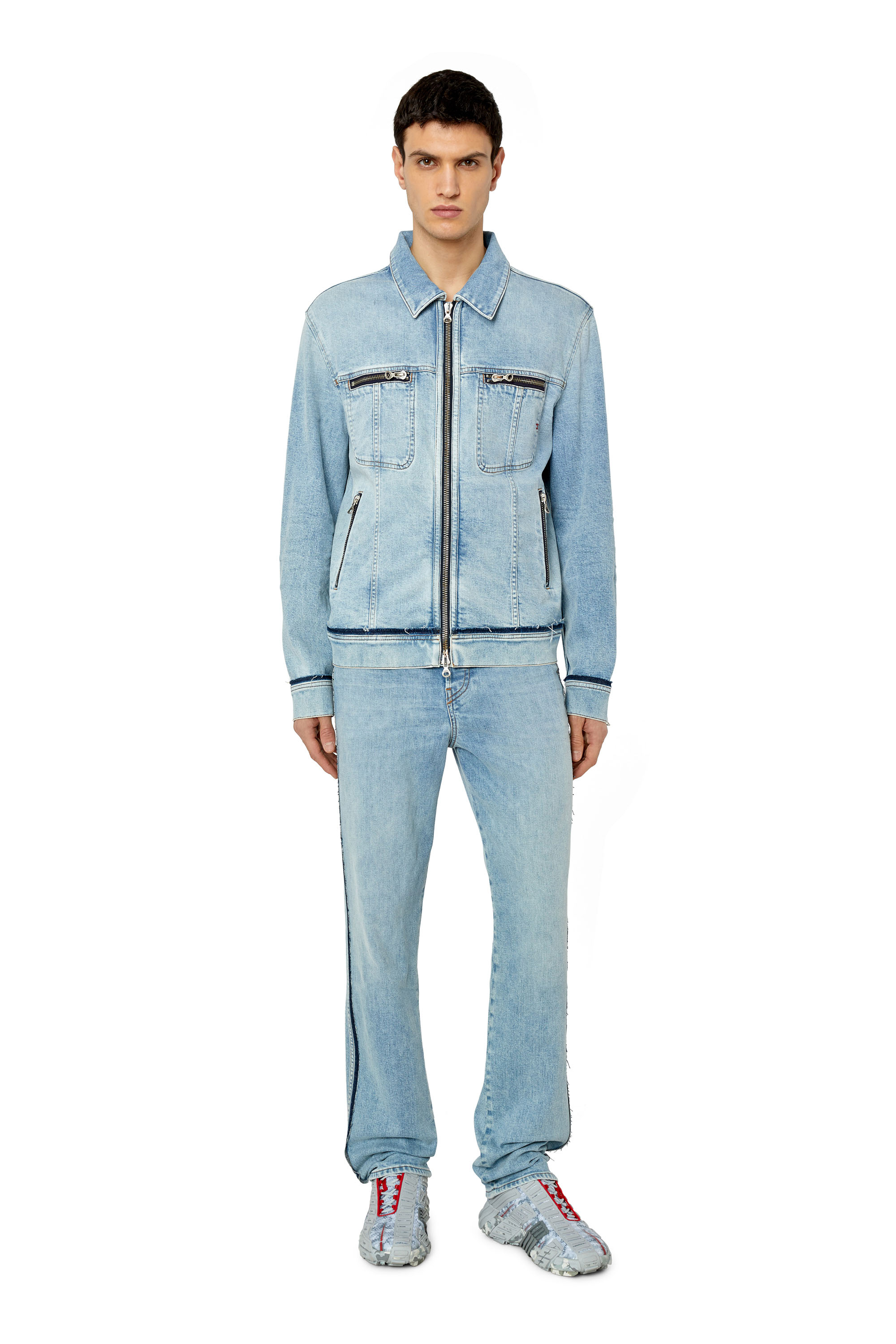 Diesel - 2020 D-Viker 09F41 Straight Jeans, Blu Chiaro - Image 5