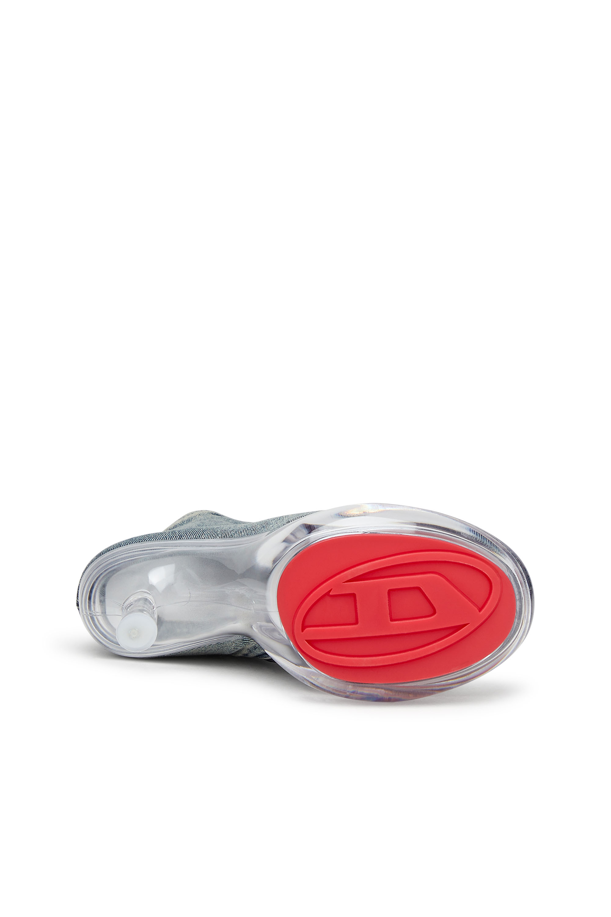 Diesel - D-LAKE PLATFORM MIDB ZIP  STRETCH, D-Lake-Stivaletti platform in denim e plexiglass Donna in Blu - 5