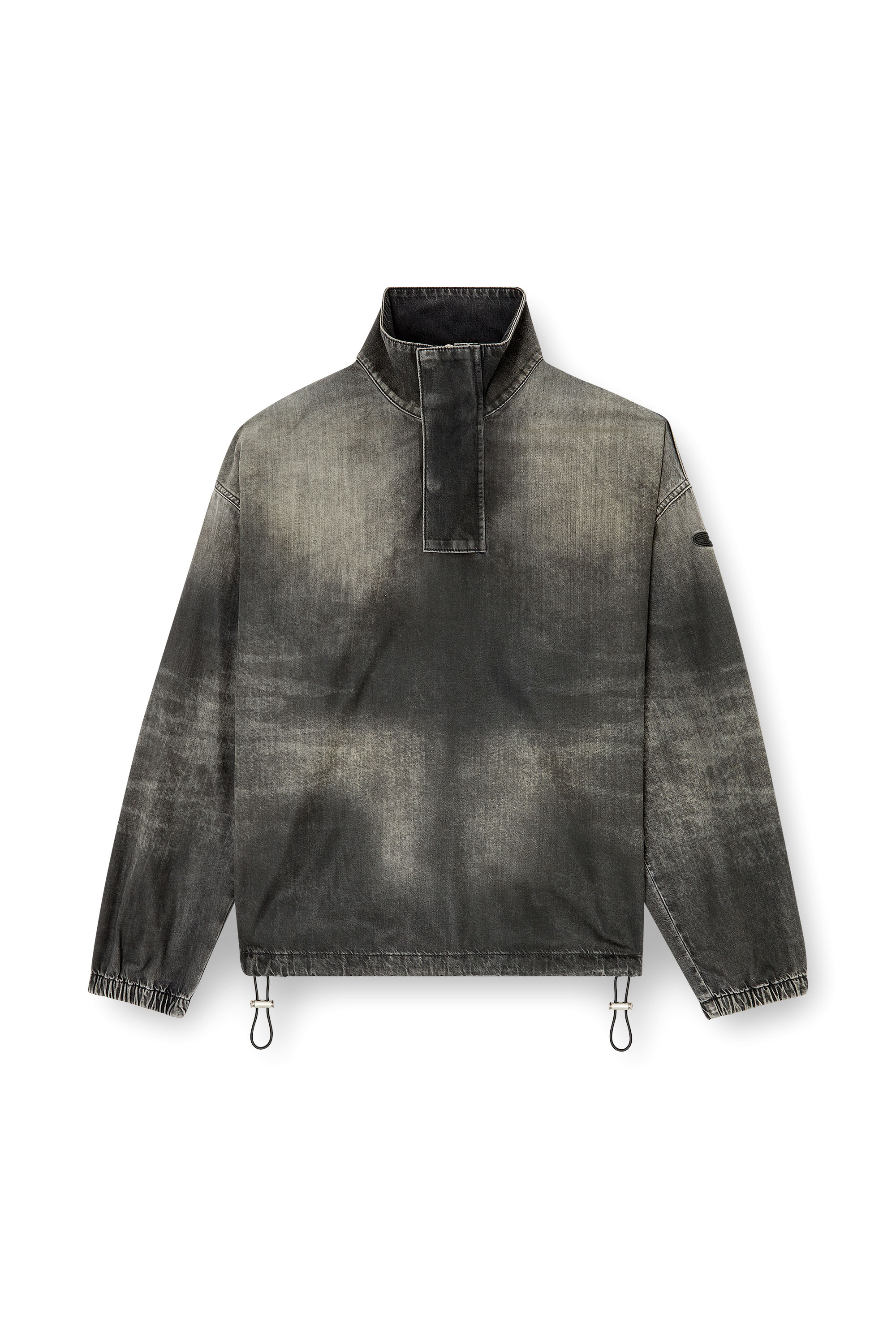Diesel - D-FLOW-S3, Top in denim con collo mock Unisex in Nero - 2