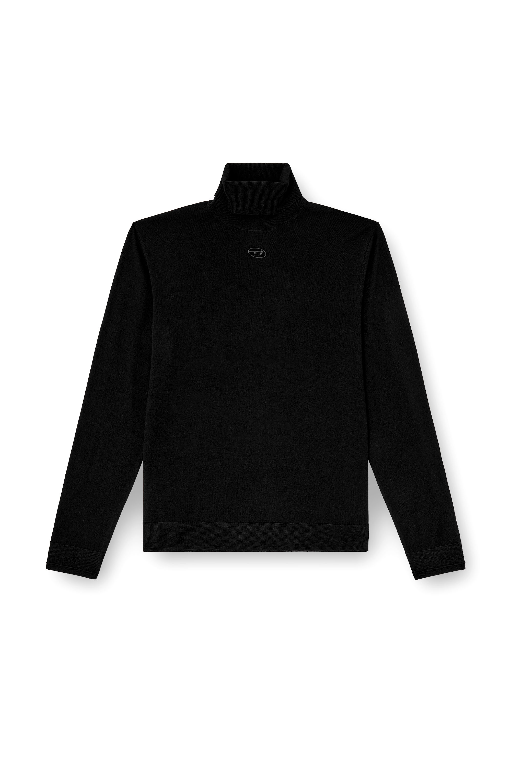 Diesel - K-VARTA, Dolcevita in lana con logo cut-out Uomo in Nero - 3