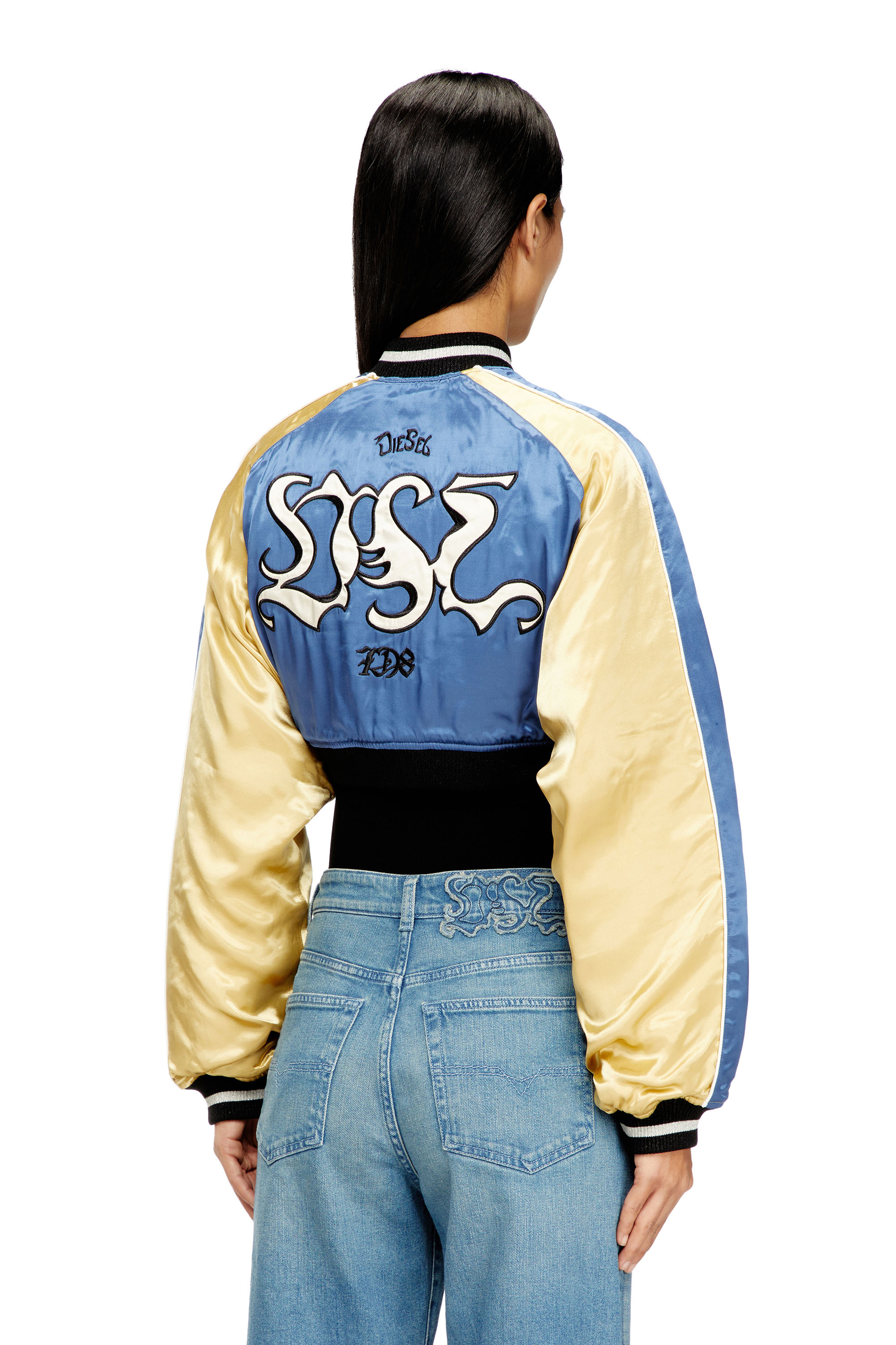 Diesel - G-OSPEL-CP, Giacca souvenir corta in raso Donna in Multicolor - 4