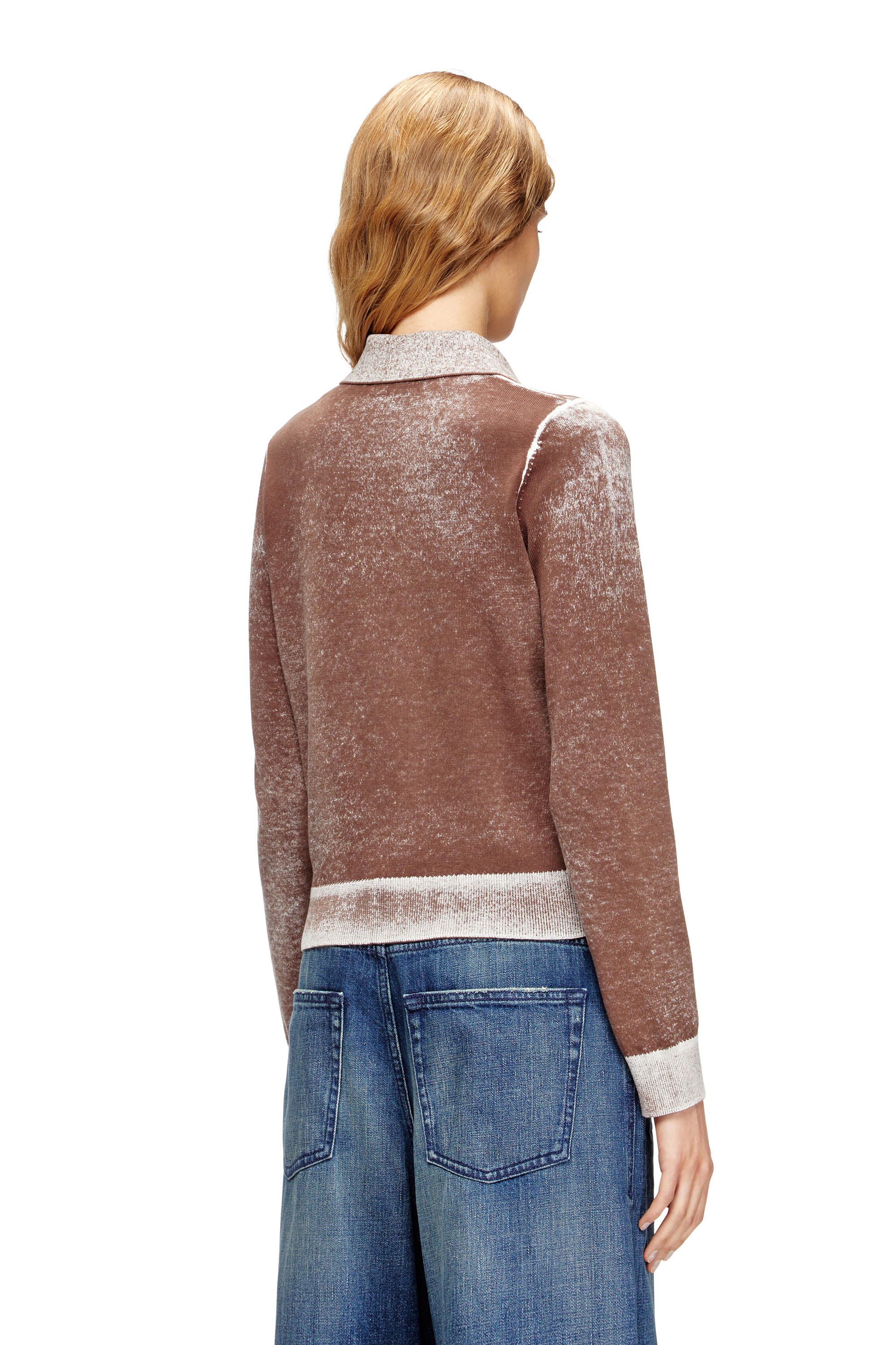 Diesel - M-LOREN, Cardigan con stampa interna sfumata Donna in Marrone - 4