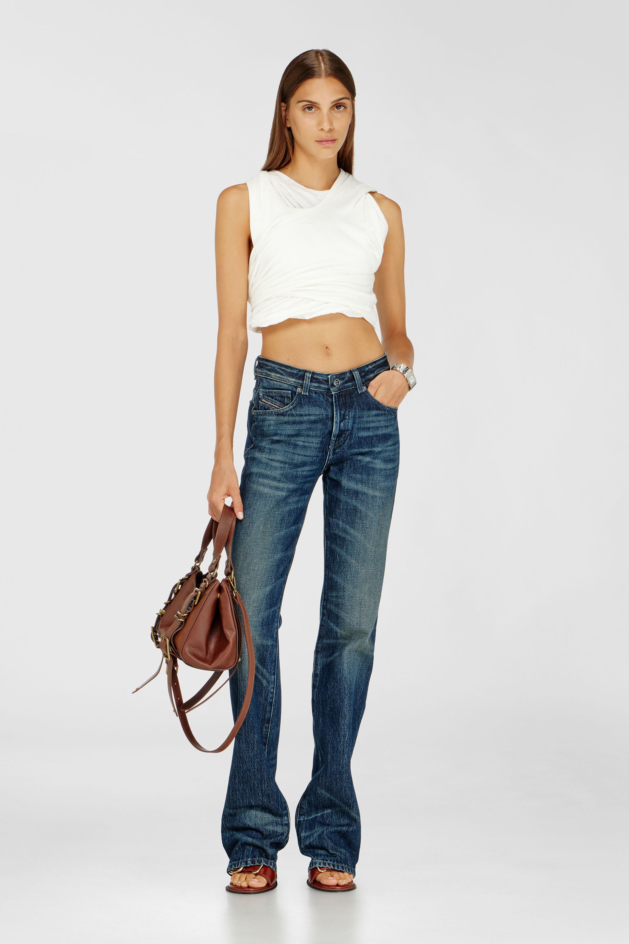 Diesel - D-COCCO-90-SA, D-Cocco-Sandali con cinturino alla caviglia in pelle Donna in Marrone - 3