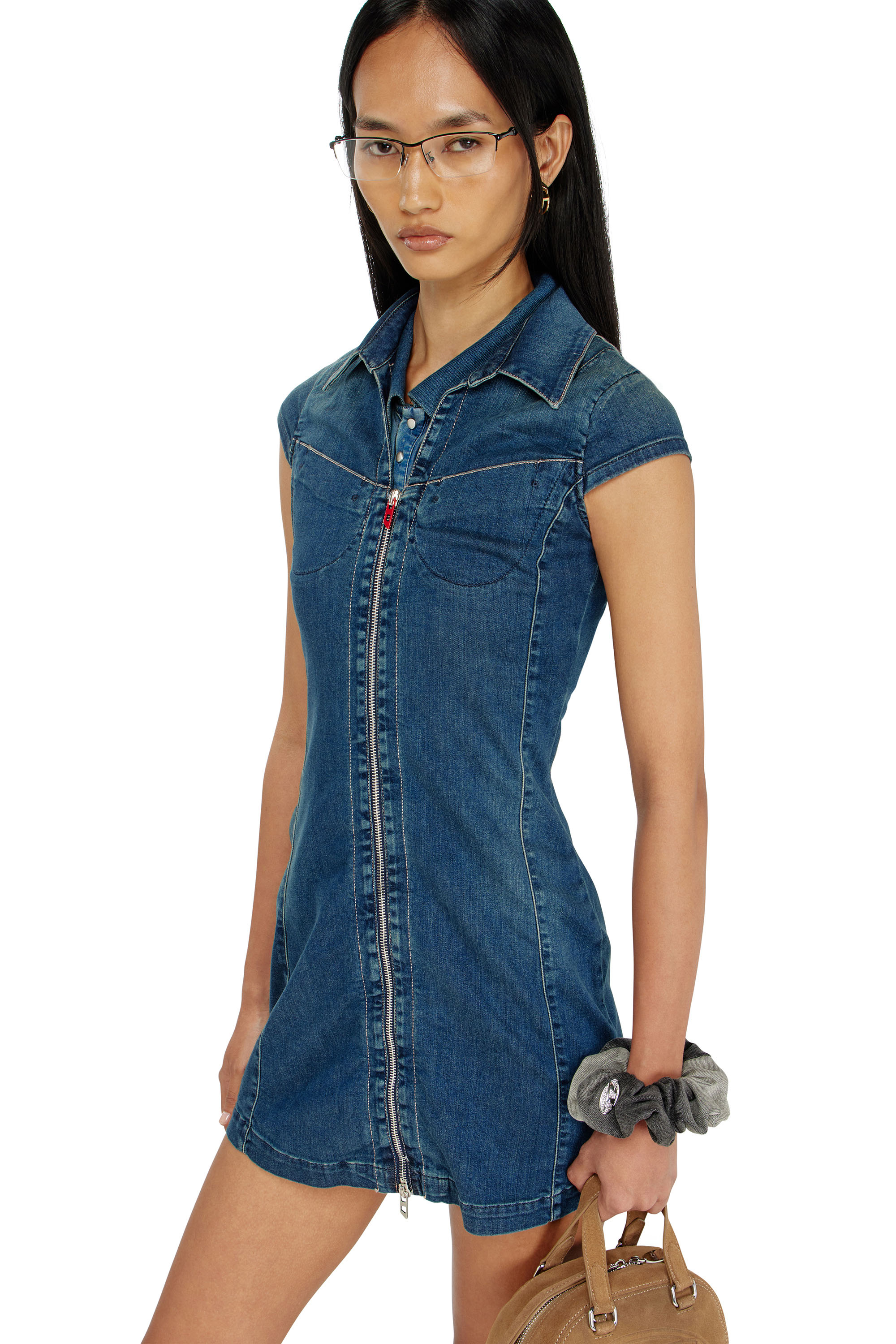 Diesel - DE-LORVYN-S, Abito camicia in denim con zip Donna in ToBeDefined - 4