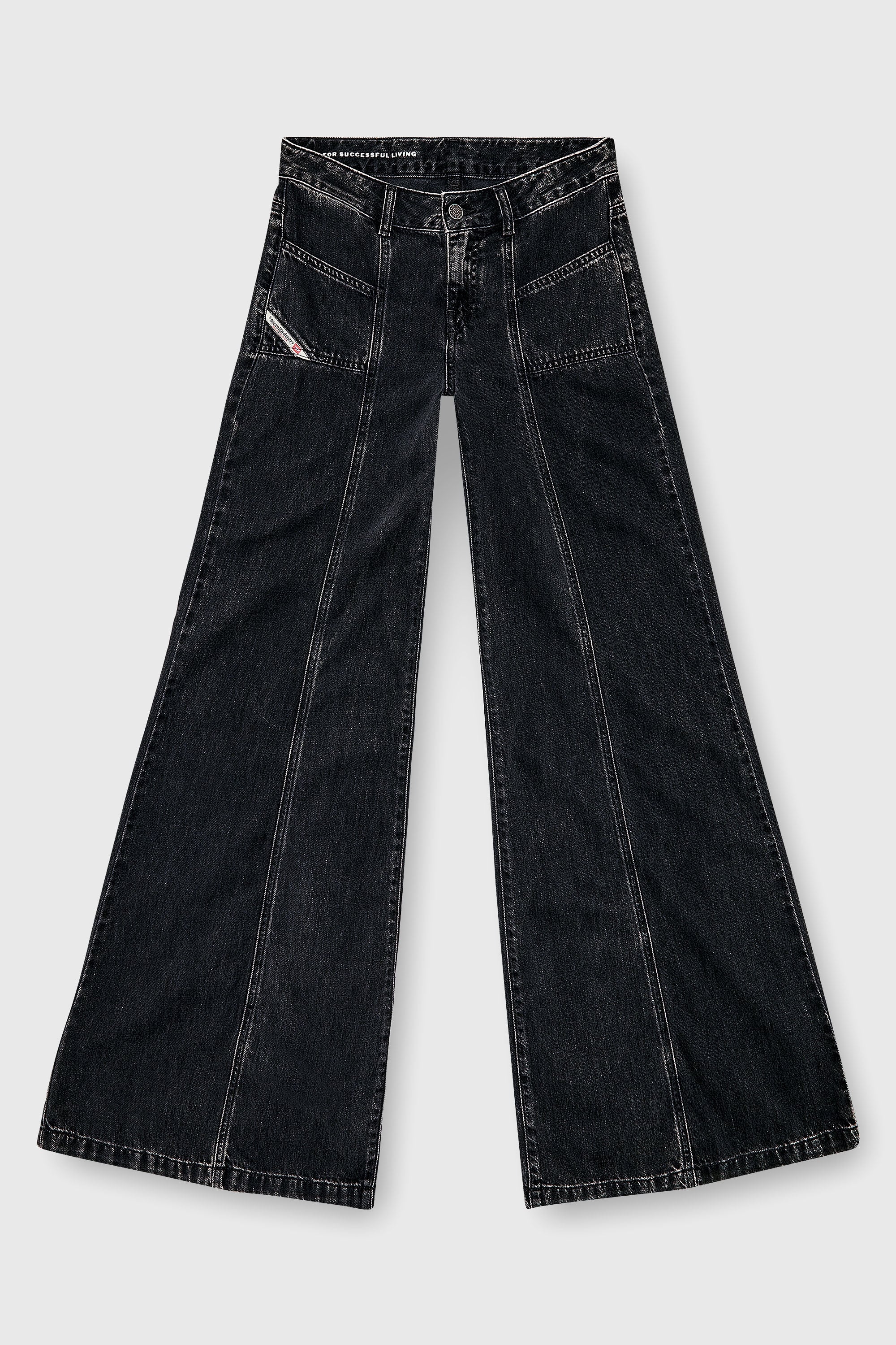 Diesel - Flare Jeans D-Akii 068HN Donna, Nero/Grigio scuro - Image 2