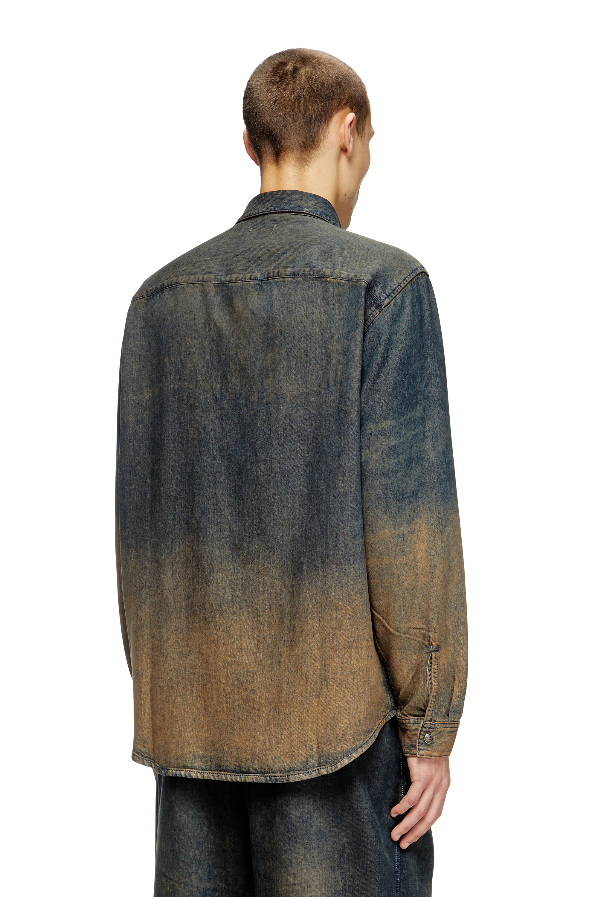 Diesel - D-SIMPLY-S8, Camicia in denim fluido dégradé Uomo in Blu - 4