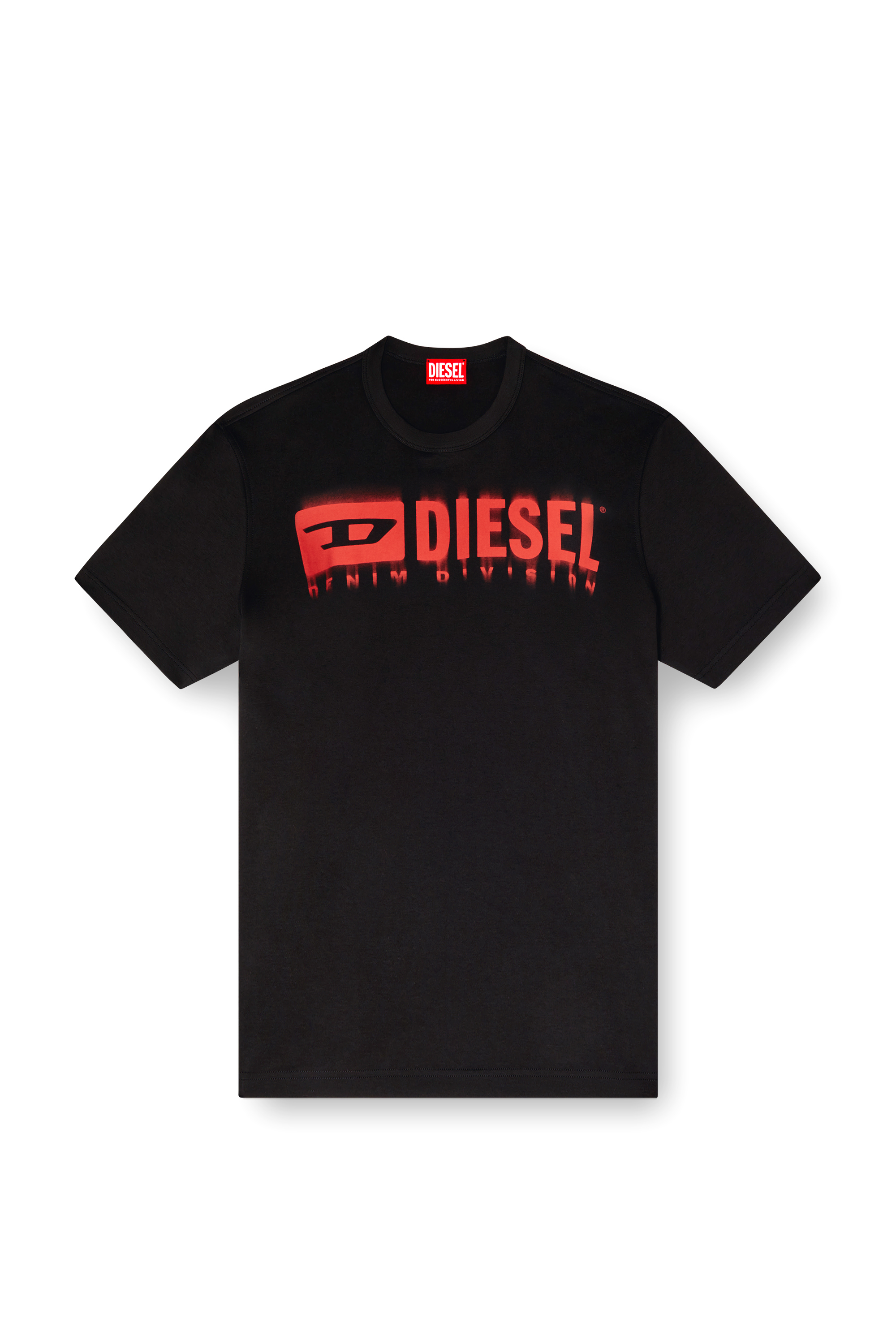 Diesel - T-ADJUST-Q7, T-shirt con logo Diesel sfumato Uomo in Nero - 3