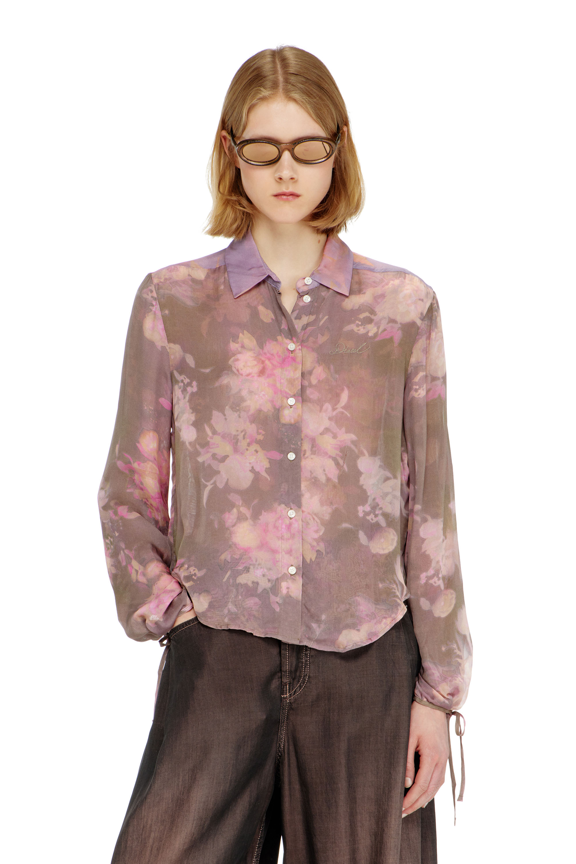 Diesel - C-LEVER, Camicia in chiffon con stampa floreale all-over Donna in ToBeDefined - 1