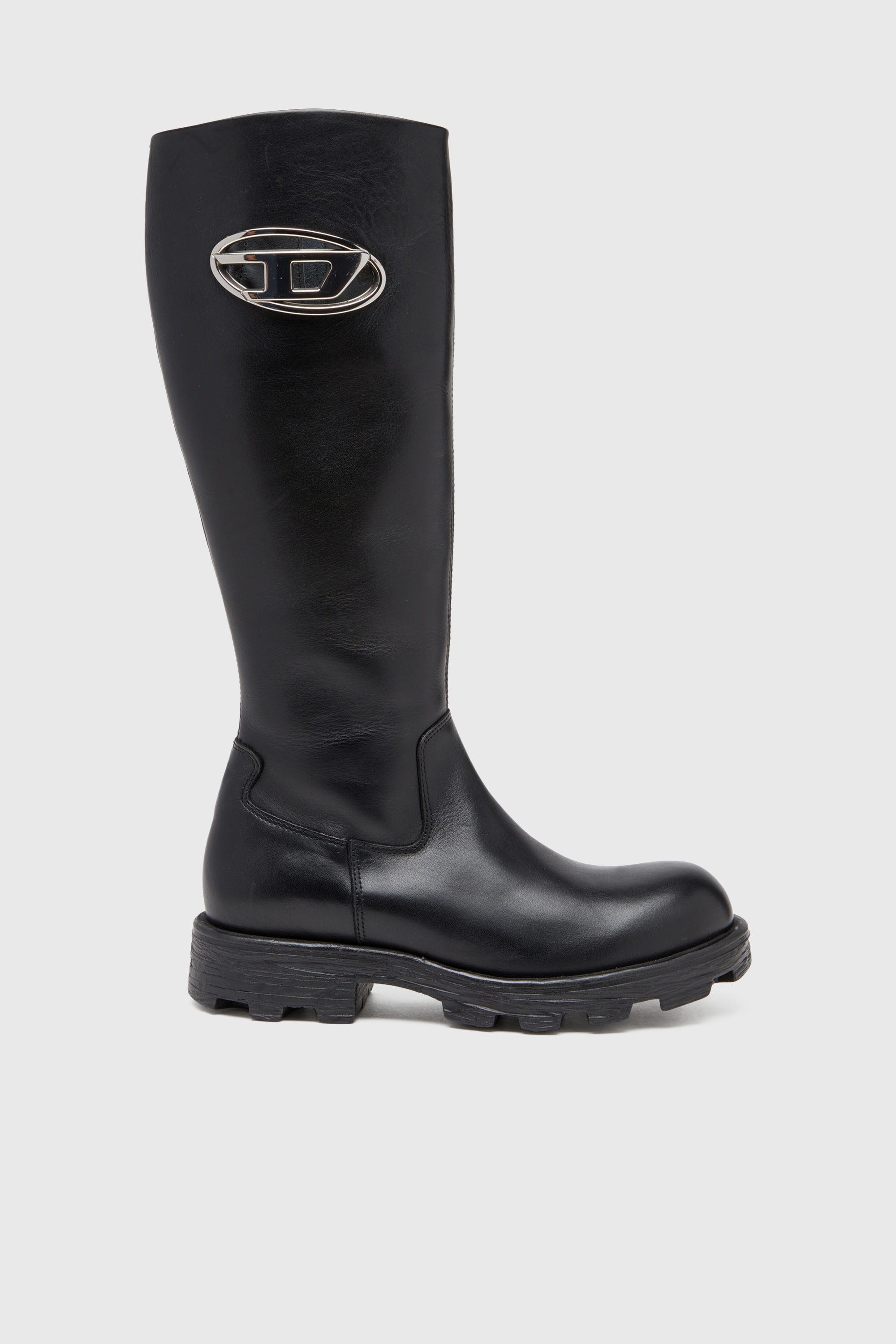 Diesel - D-HAMMER HB D W, D-Hammer-Stivali al ginocchio in pelle Donna in Nero - 1