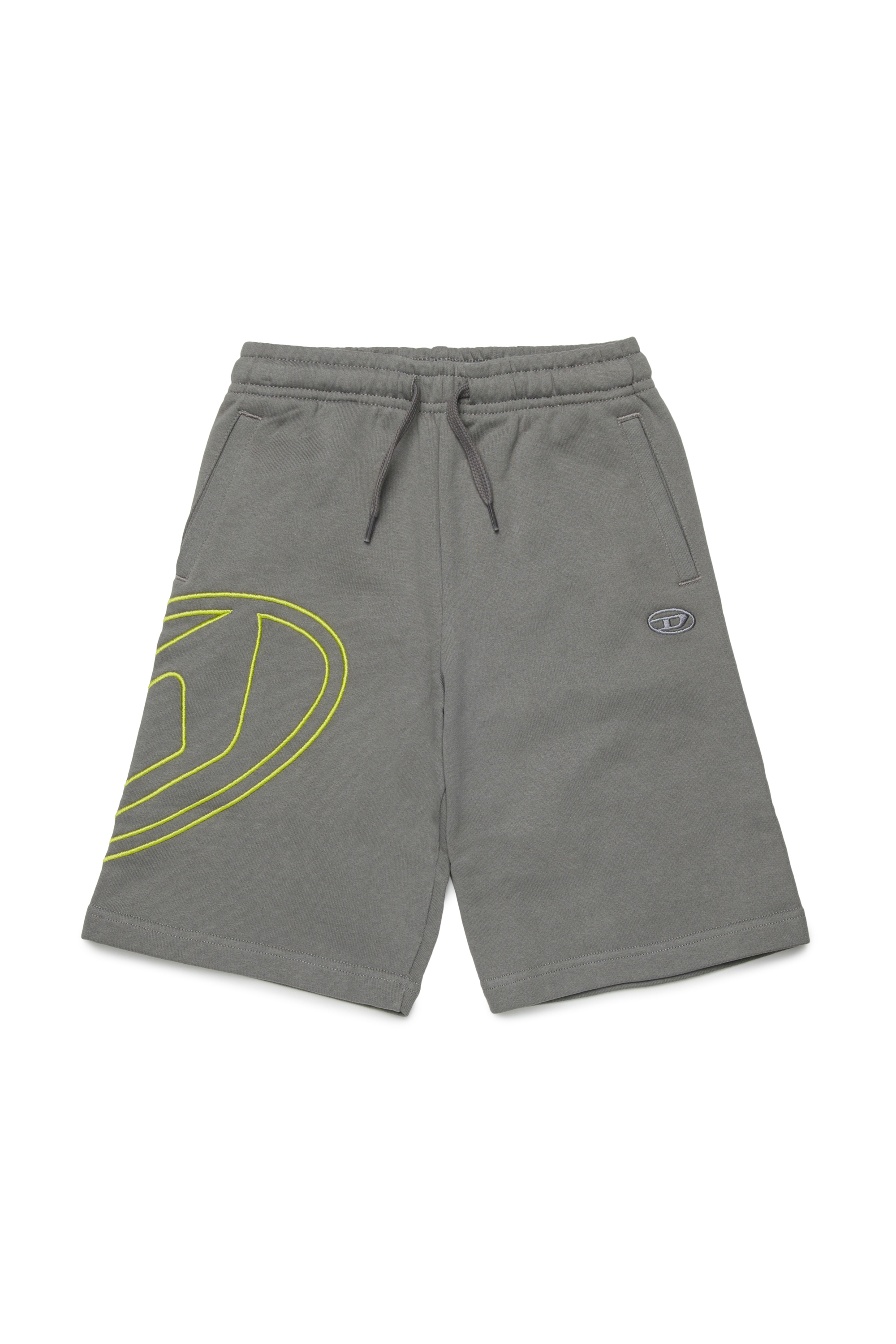 Diesel - PBETTYMEGOVALD, Shorts sportivi con ricamo Oval D Uomo in Grigio - 1