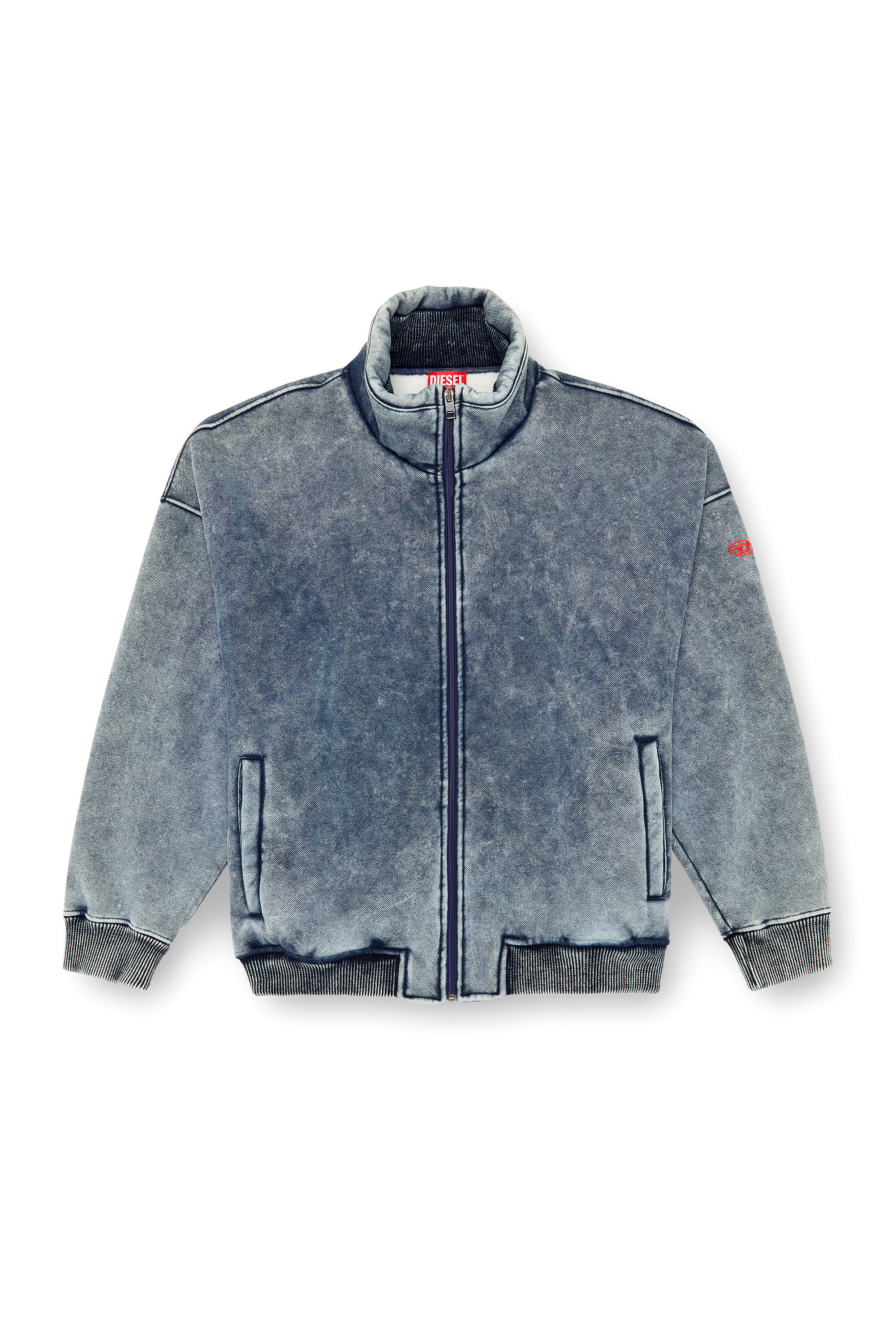 Diesel - S-BATEL, Giacca in jersey e teddy fabric Uomo in Blu - 2