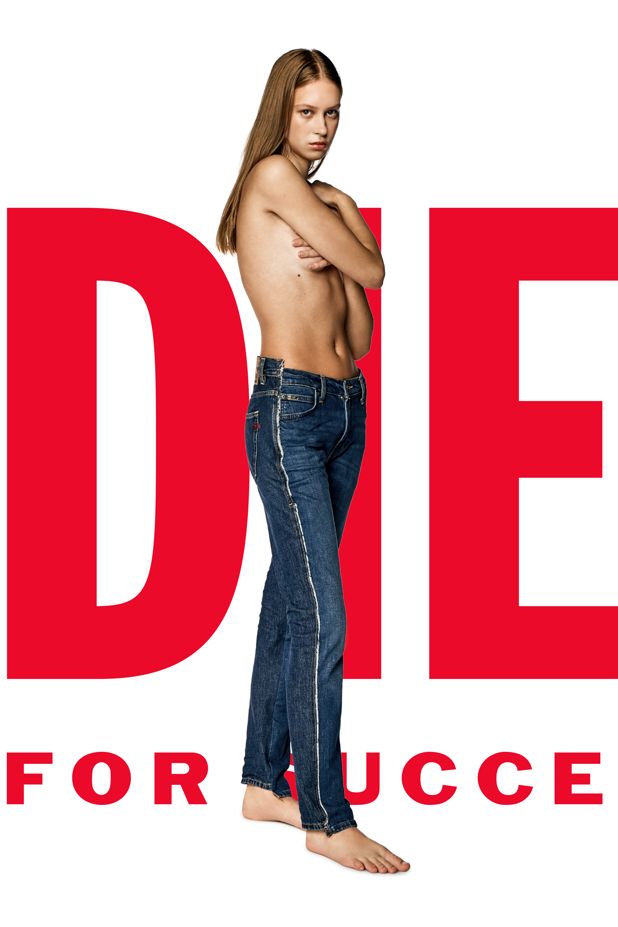 Diesel - Straight Jeans Dieseloves 04 09K47, Blu medio - Image 8