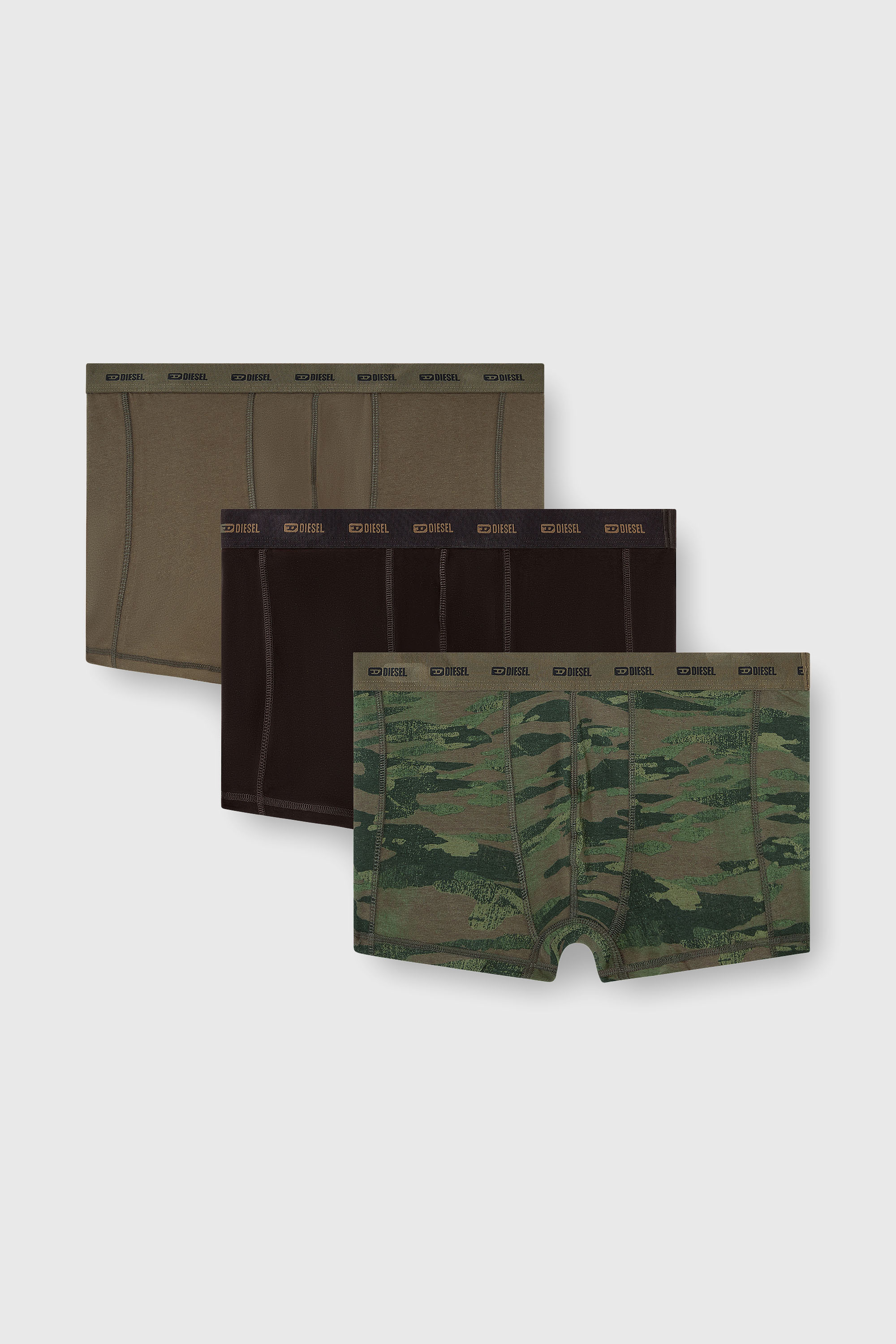 Diesel - DAMIEN-UTLT-3PACK, Set da tre boxer a tinta unita e camouflage Uomo in Multicolor - 2
