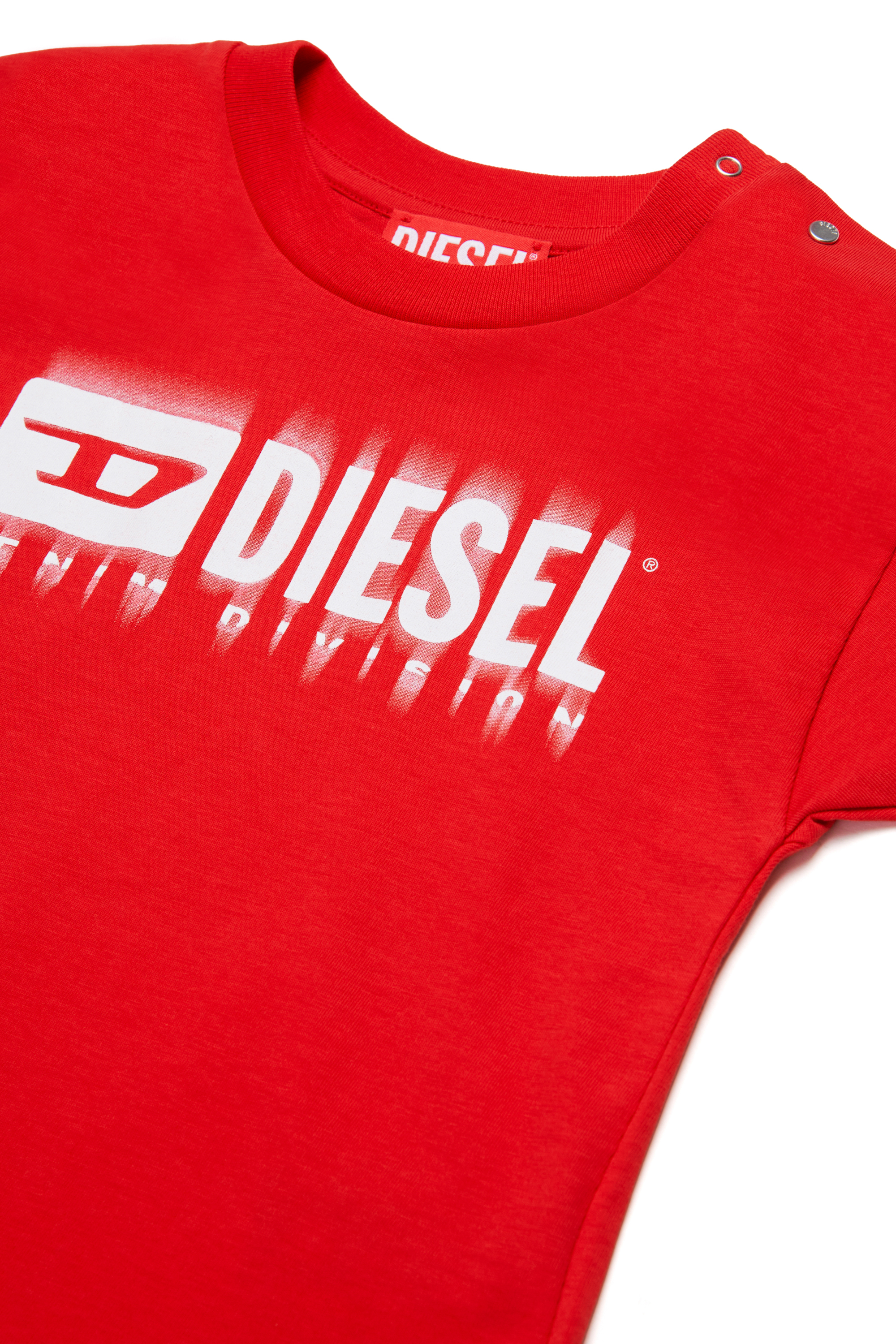 Diesel - TDIEGORL6MAB, T-shirt con logo sbavato Unisex in Rosso - 3