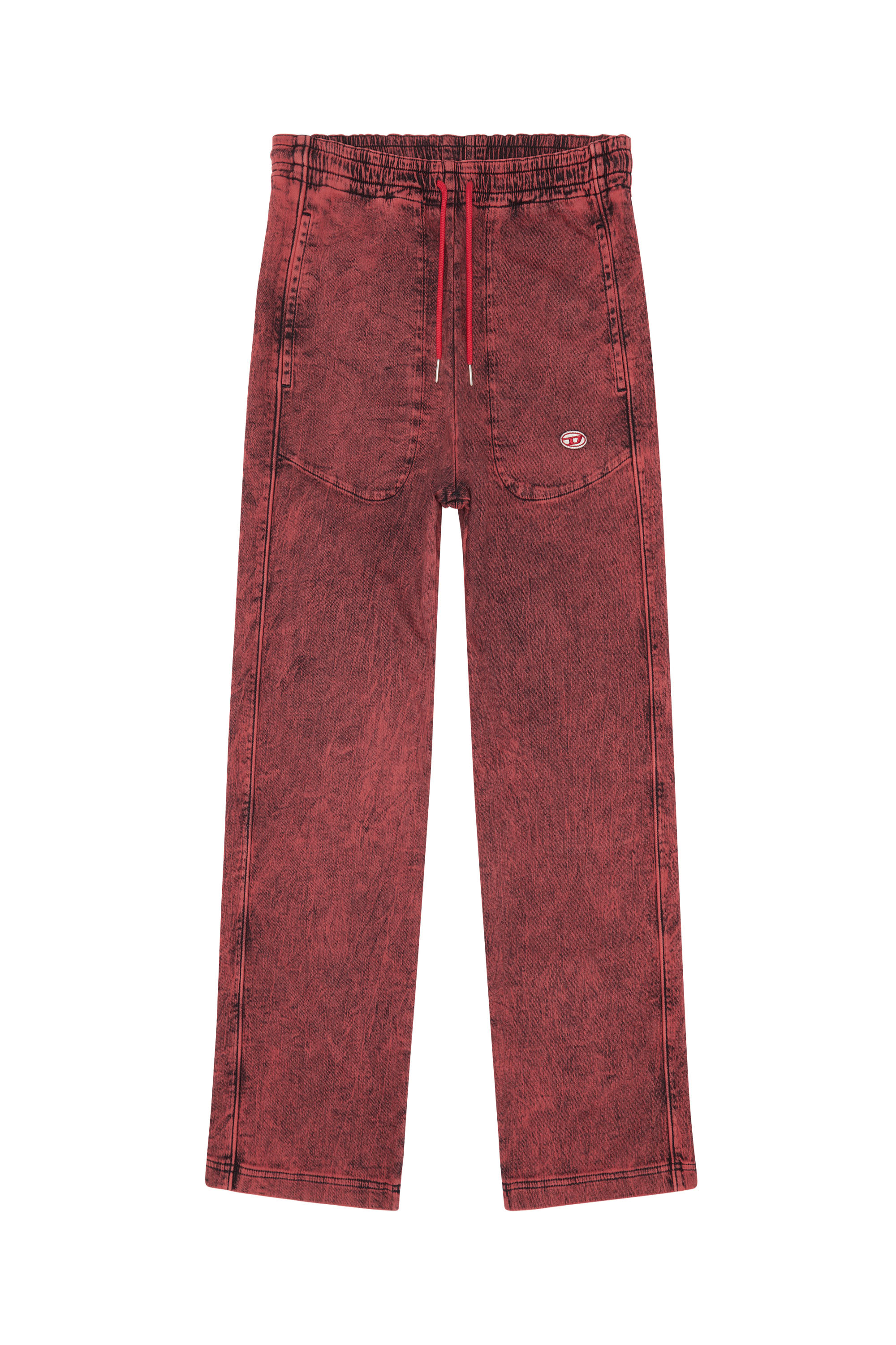 Diesel - D-Martians Track Denim 09D16 Straight, Rosso - Image 5