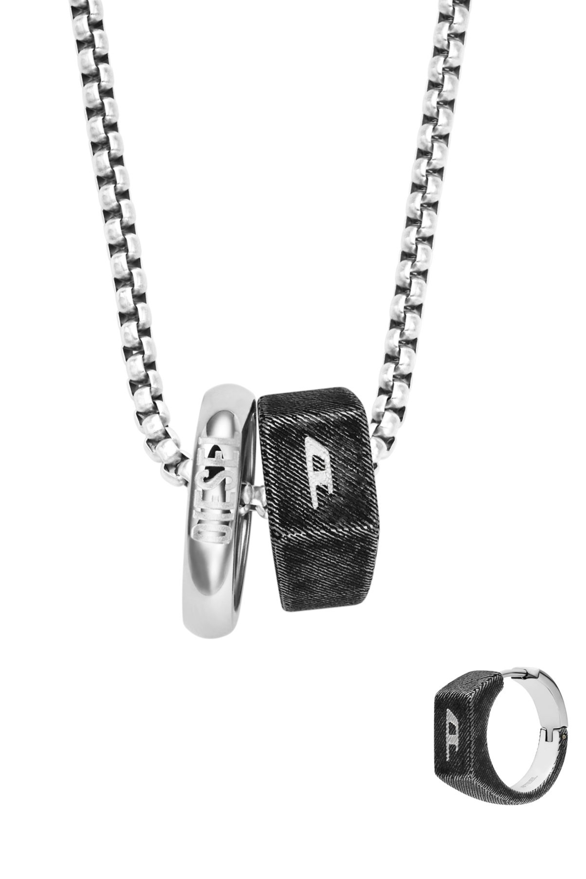 Diesel - DX1654SET JEWELLERY, Set di collana e orecchini in acciaio inossidabile Unisex in Argento - 2