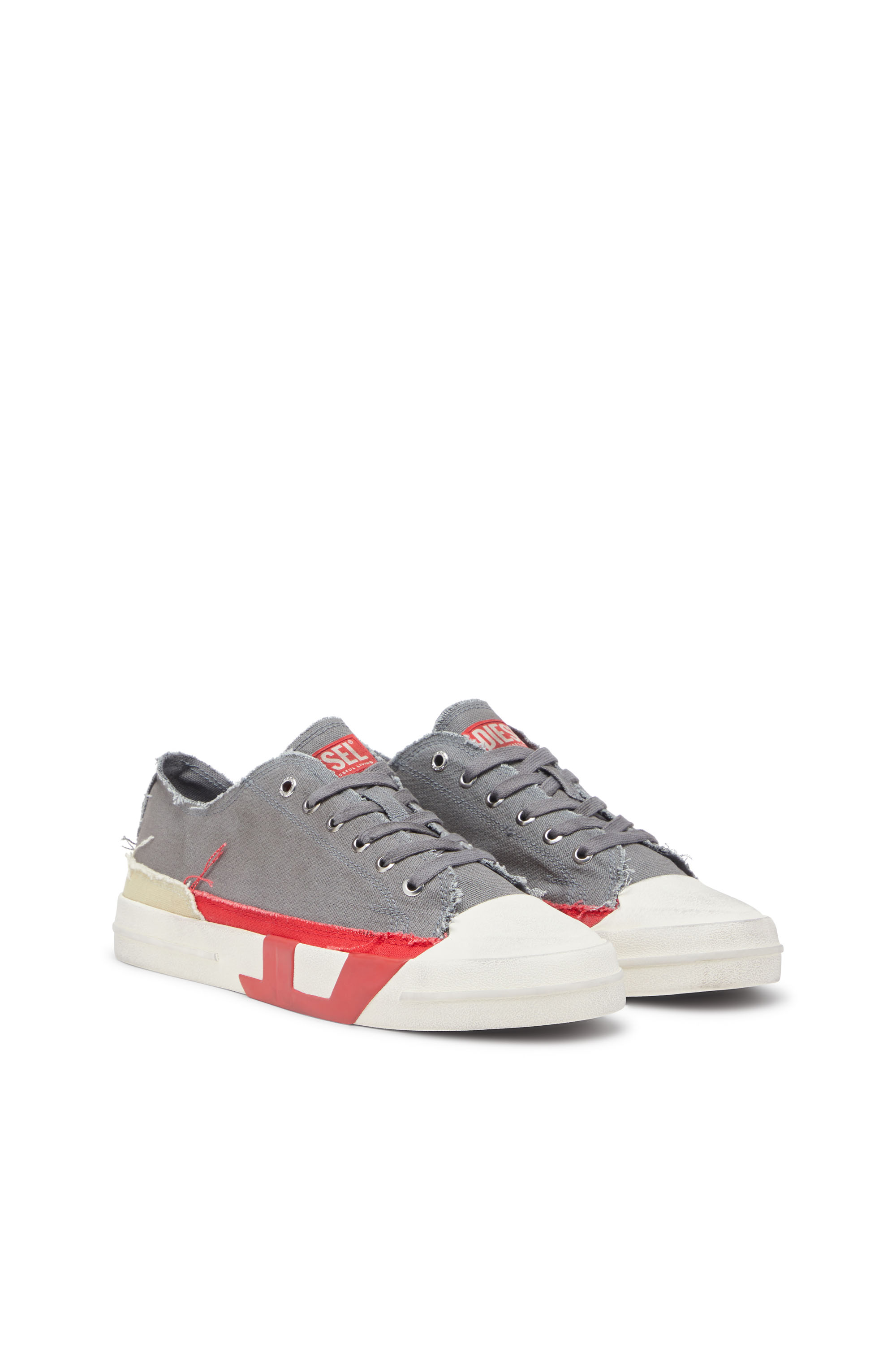 Diesel - S-D-VERSE LOW, S-D-Verse-Sneaker in canvas effetto dirt Uomo in Grigio - 2