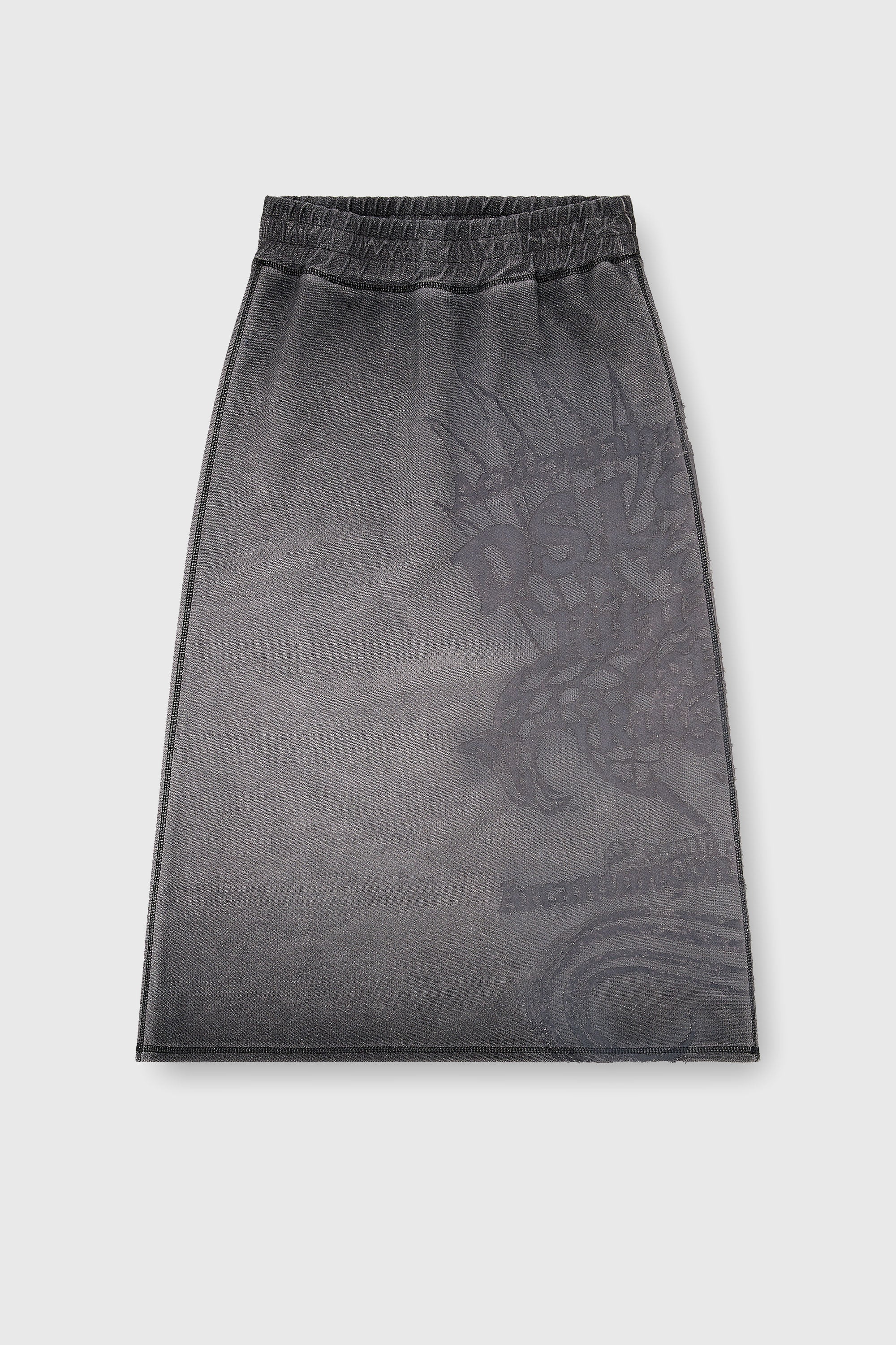 Diesel - O-BEAUTY, Gonna midi in felpa con stampa d&eacute;vor&eacute; Donna in Grigio - 2