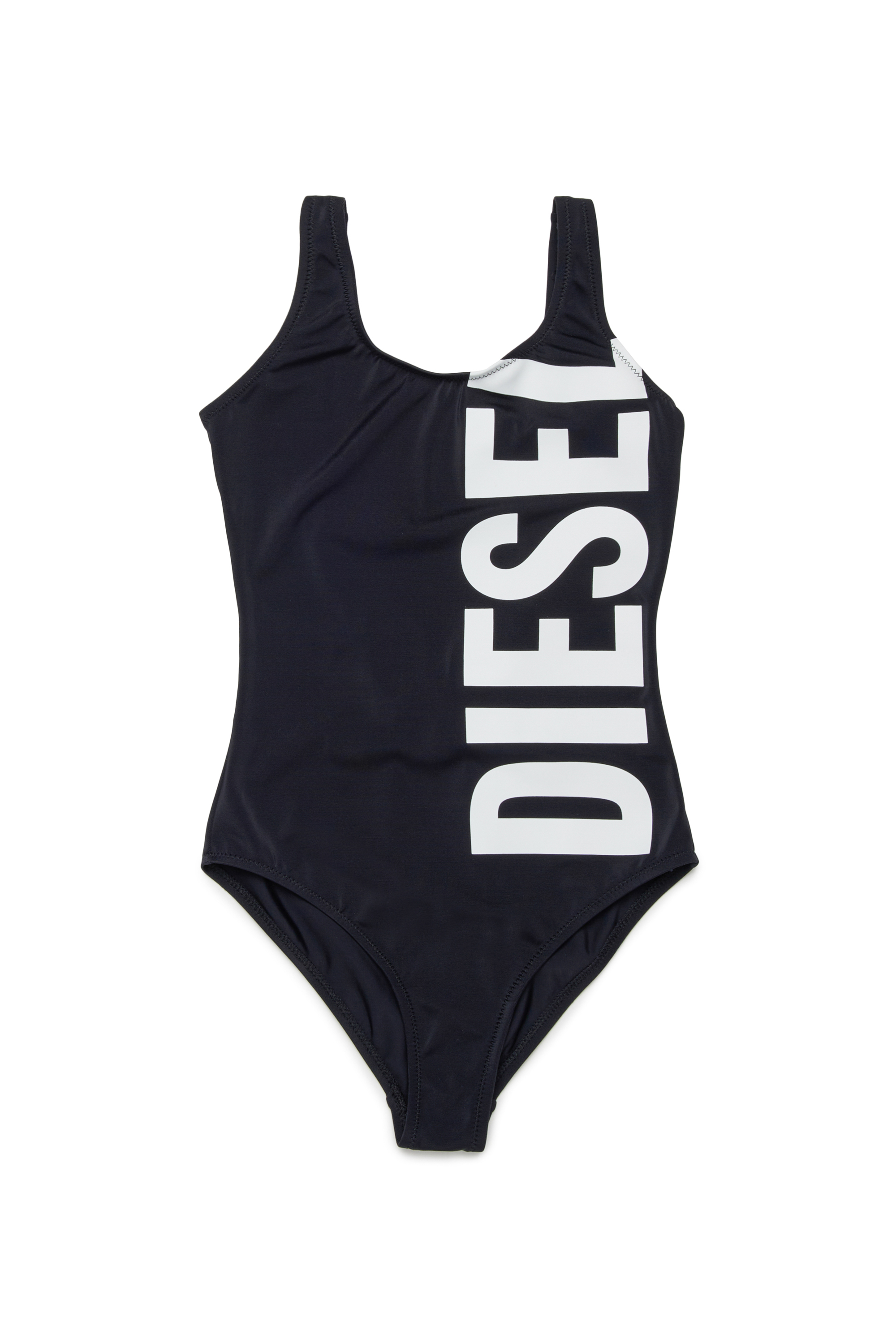 Diesel - MIDELY, Costume da bagno in tinta unita con maxi logo Donna in Nero - 1