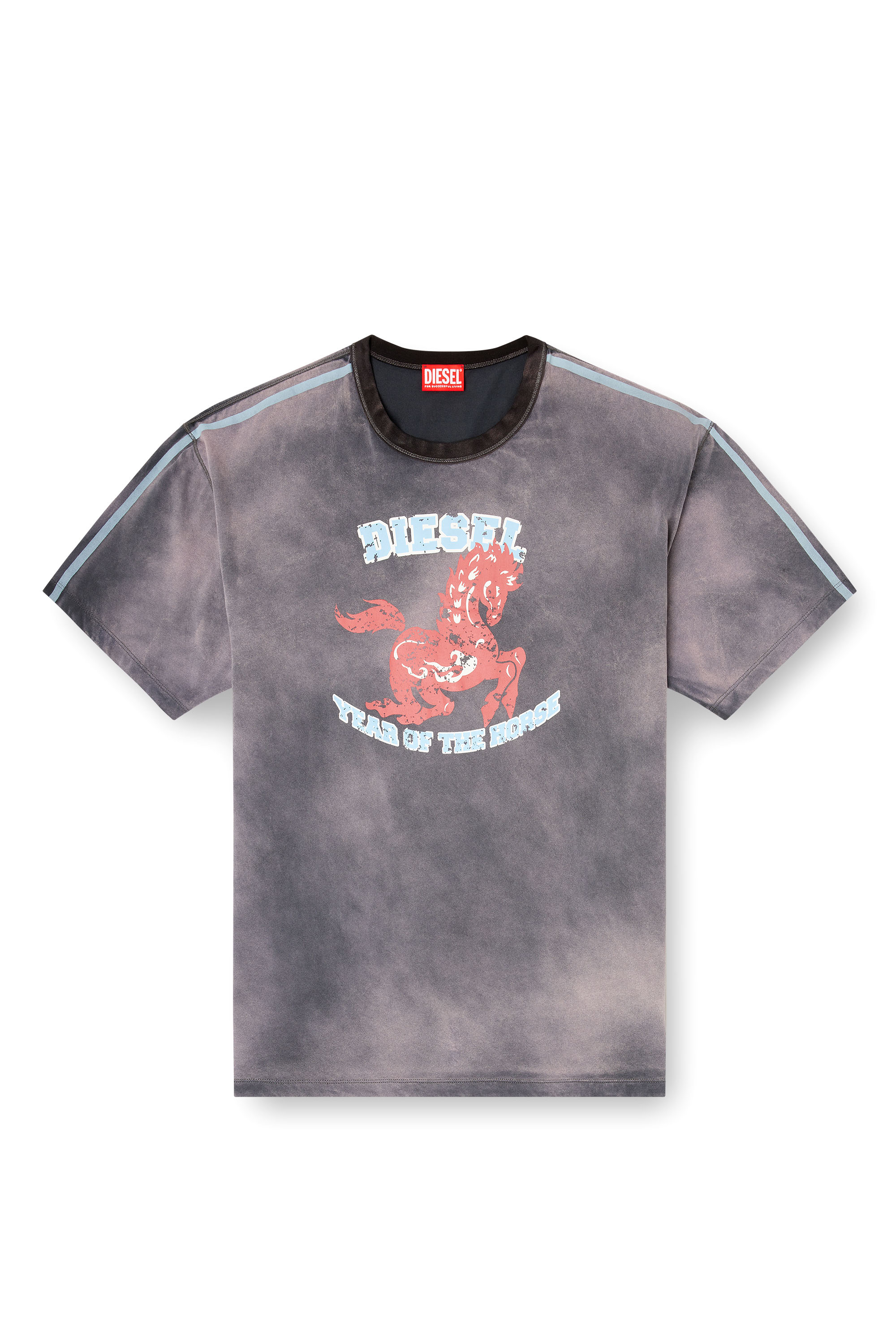 Diesel - CL-T-BOXT-HORSE, T-shirt in cotone con stampa grafica di cavallo Uomo in Grigio - 2