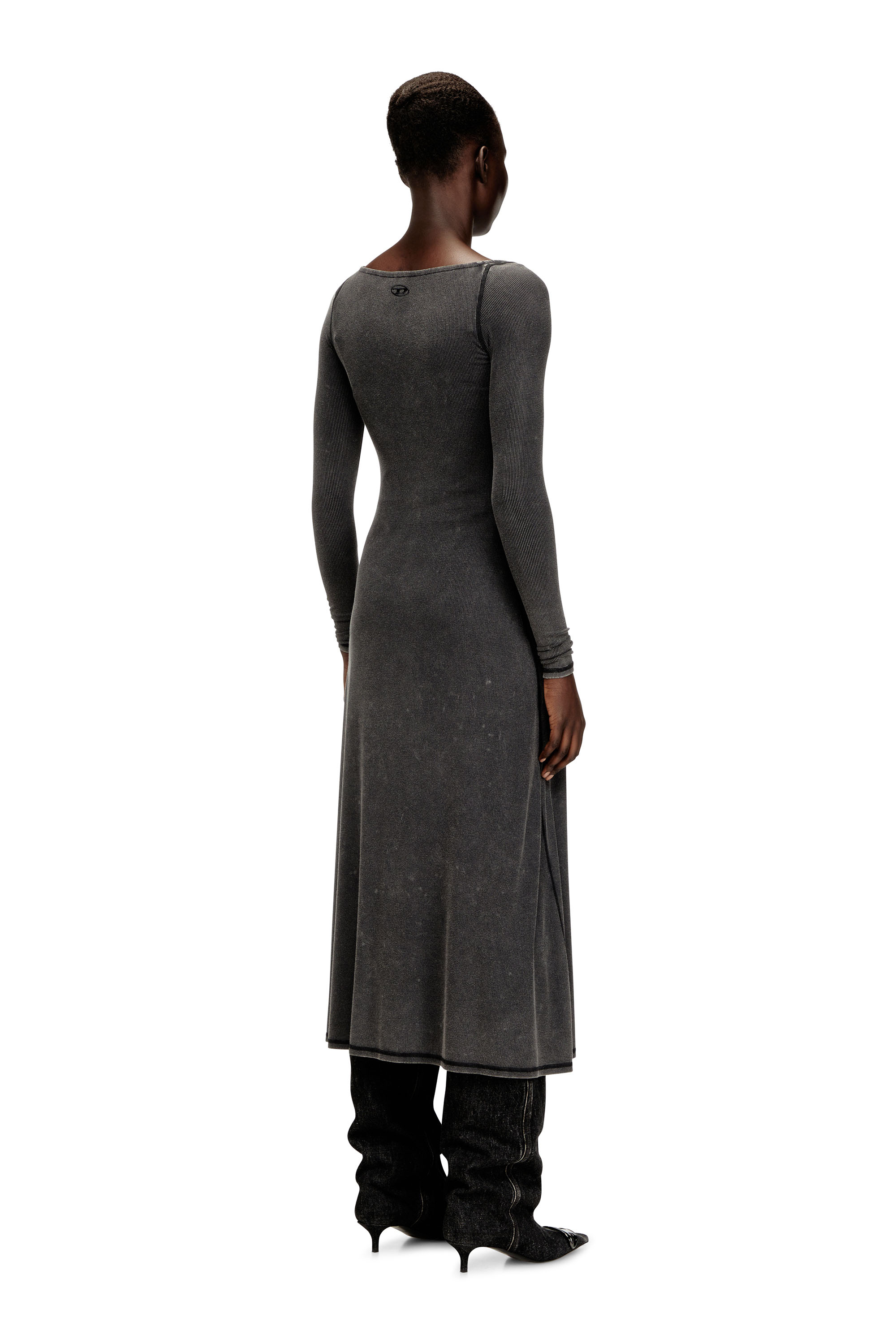 Diesel - D-LEY, Abito midi in jersey a coste sfumato Donna in ToBeDefined - 4