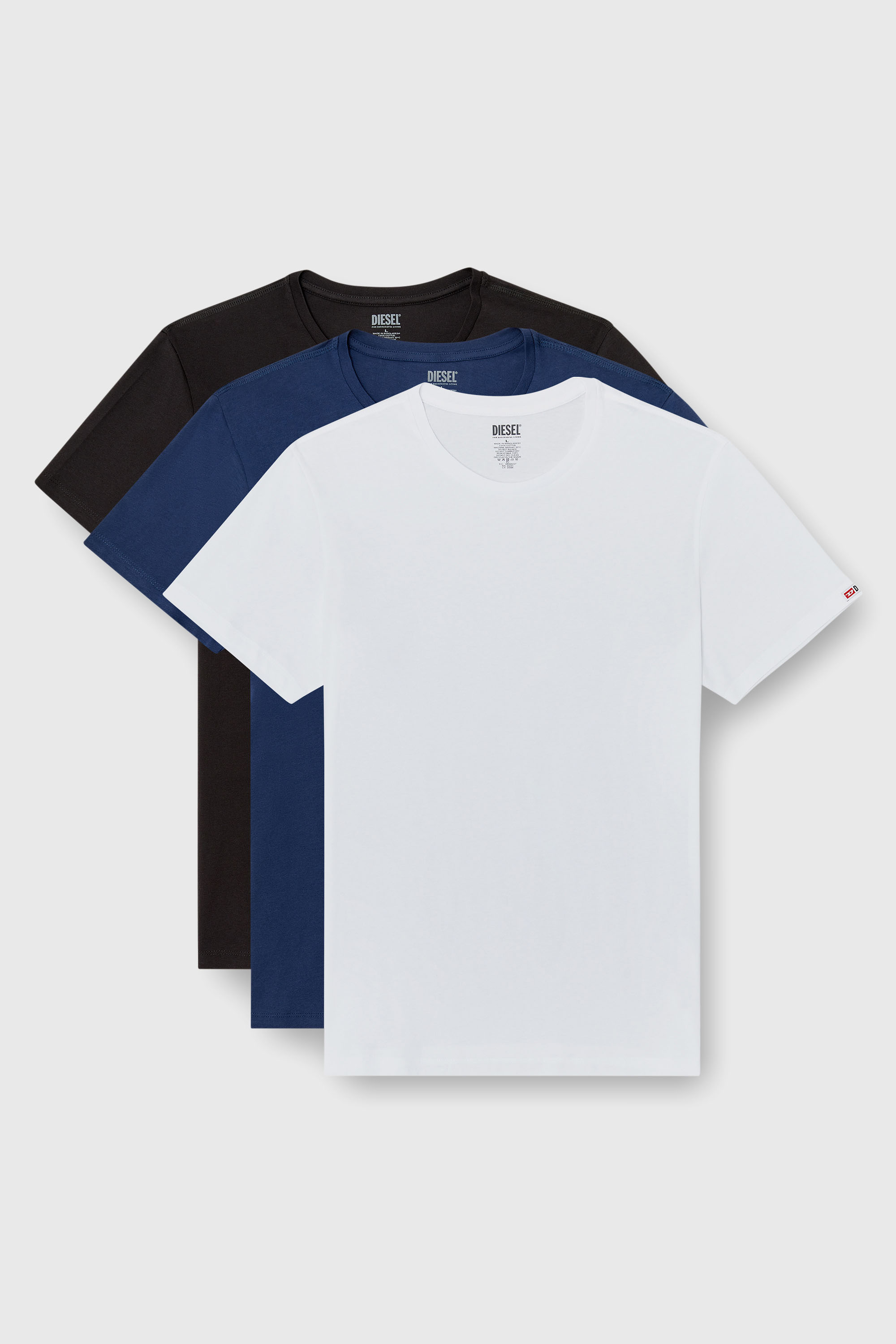 Diesel - RANDAL-D-CORE-3PACK, Man's Set of 3 cotton T-shirts in White/Blue - 2