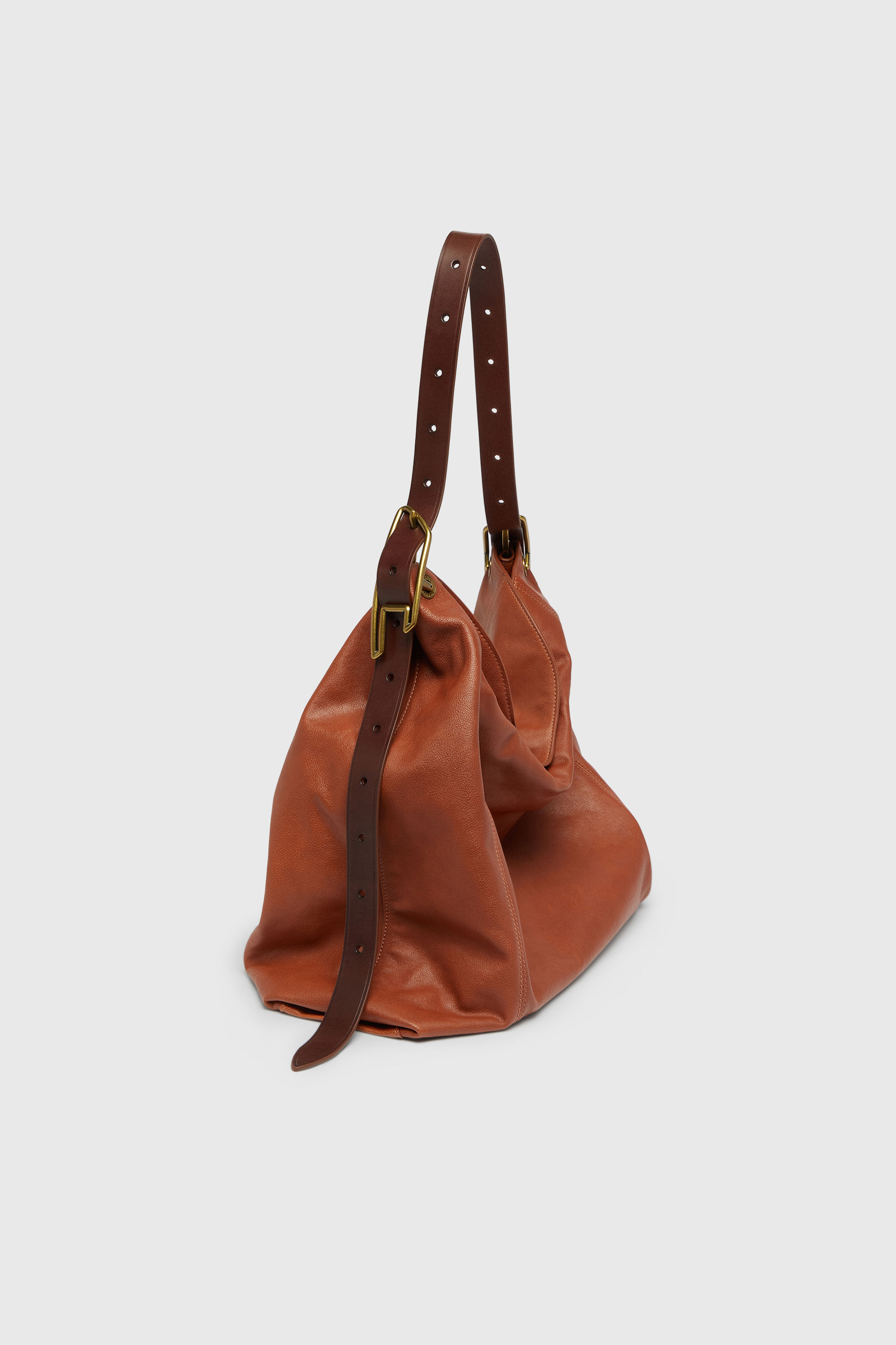 Diesel - D-LINE HOBO L, D-Line-Borsa hobo in pelle lucida Donna in Marrone - 7