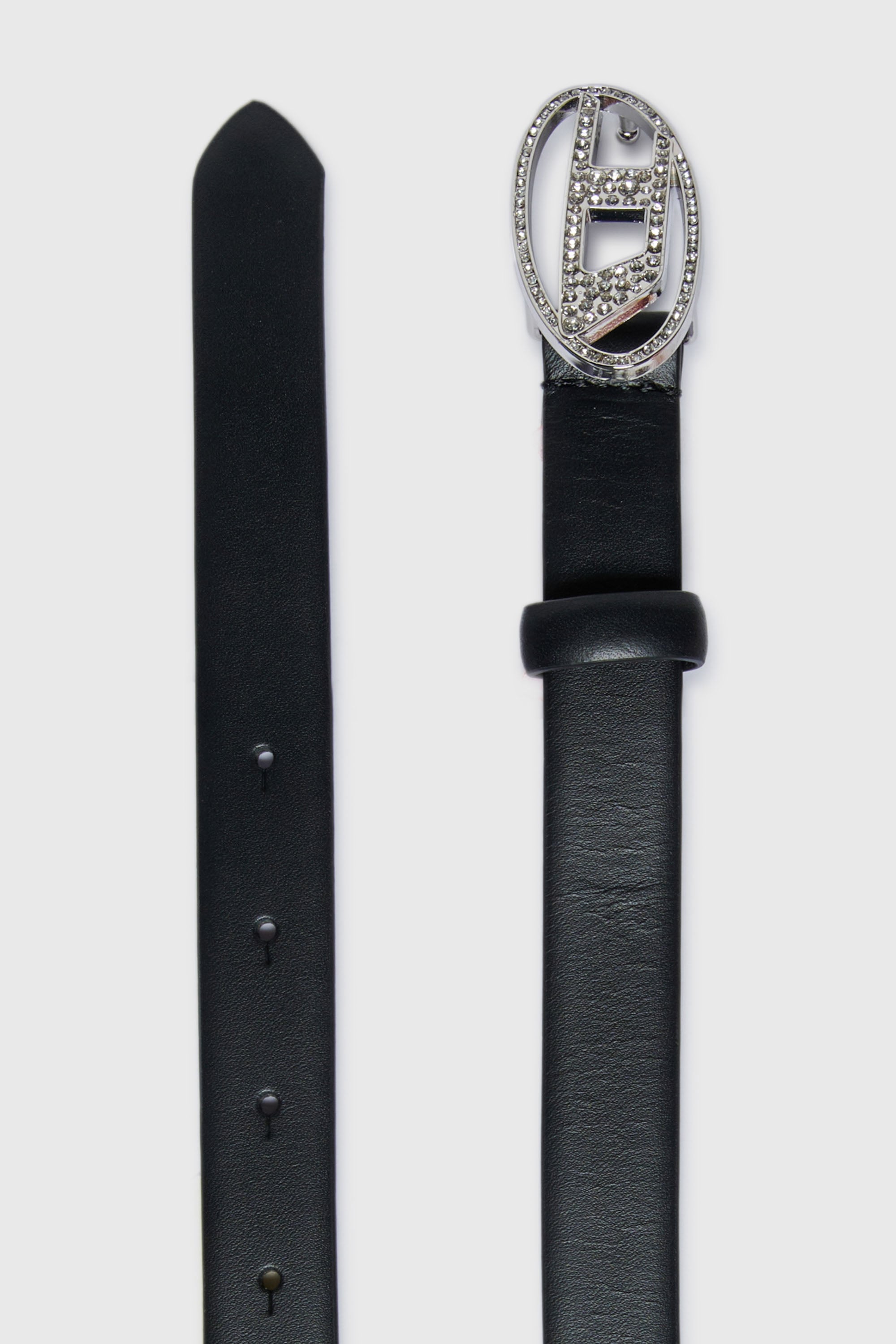 Diesel - B1DRCRYSTAL, Cintura 2cm in pelle con fibbia gioiello Donna in Nero - 2