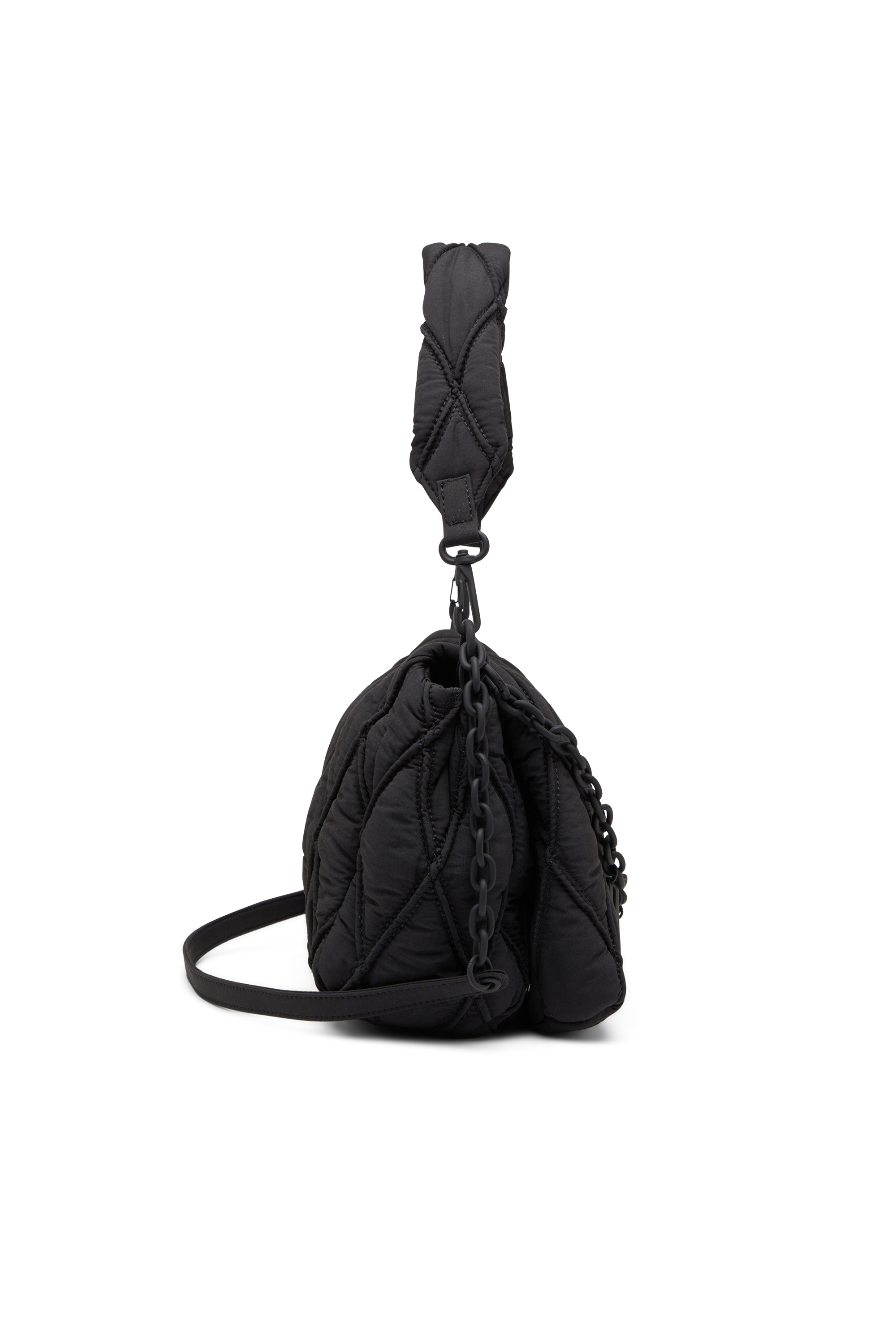 Diesel - CHARM-D SHOULDER M, Borsa a spalla in nylon trapuntato Donna in Nero - 4