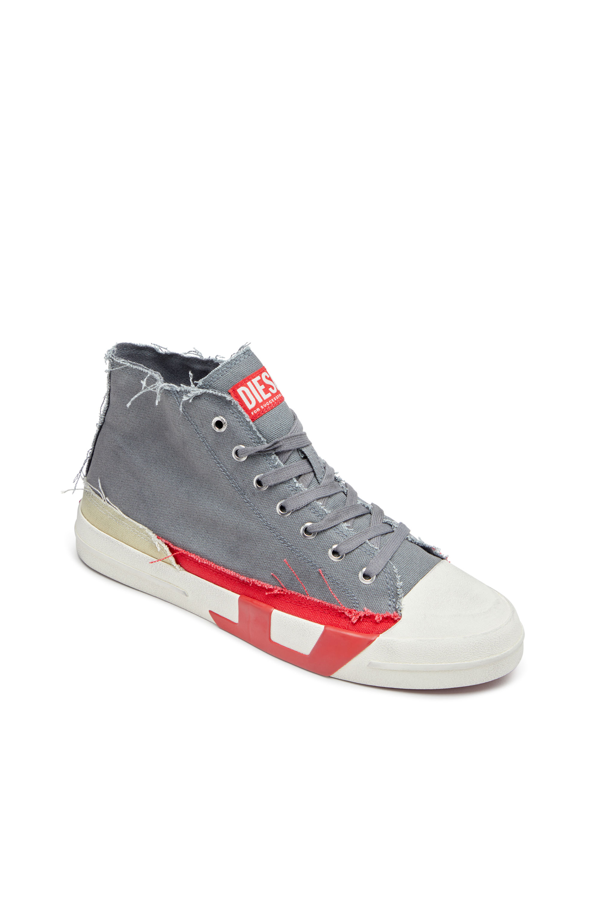 S-D-VERSE MID, Grigio/Rosso Diesel - S-D-VERSE MID, S-D-Verse-Sneaker high-top in canvas effetto dirt Uomo in Multicolor - 6