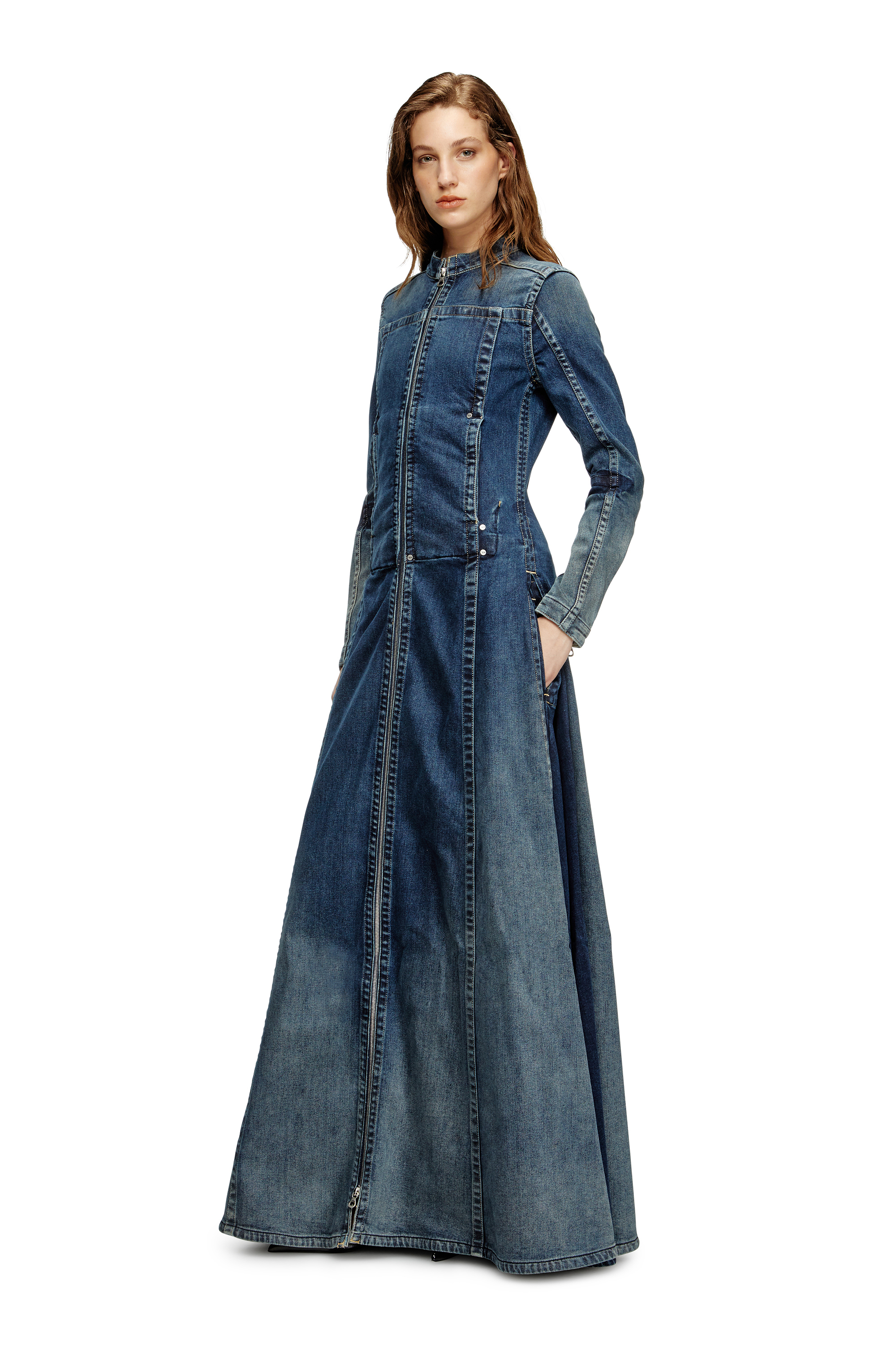 Diesel - DE-RO1-RE-FSG, Maxi abito in Rehab denim Donna in Blu - 1