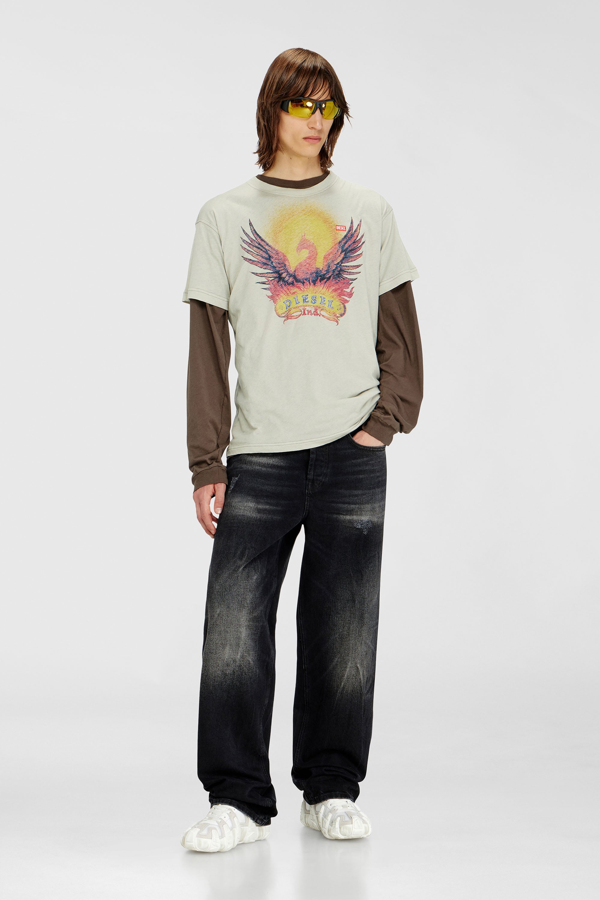 Diesel - Relaxed Jeans 2001 D-Macro 0BEBB Uomo, Nero - Image 1