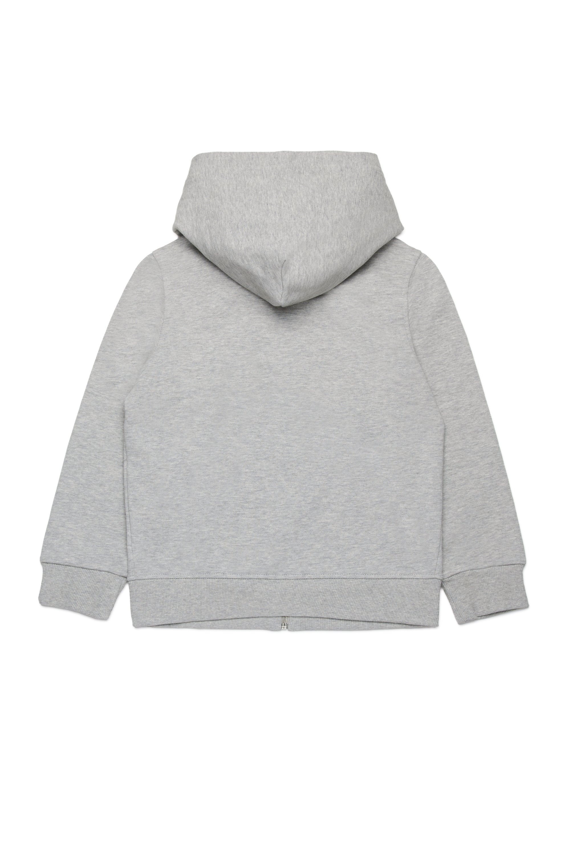 Diesel - SMACIS, Felpa con cappuccio con zip e Oval D effetto metallo Uomo in Grigio - 2