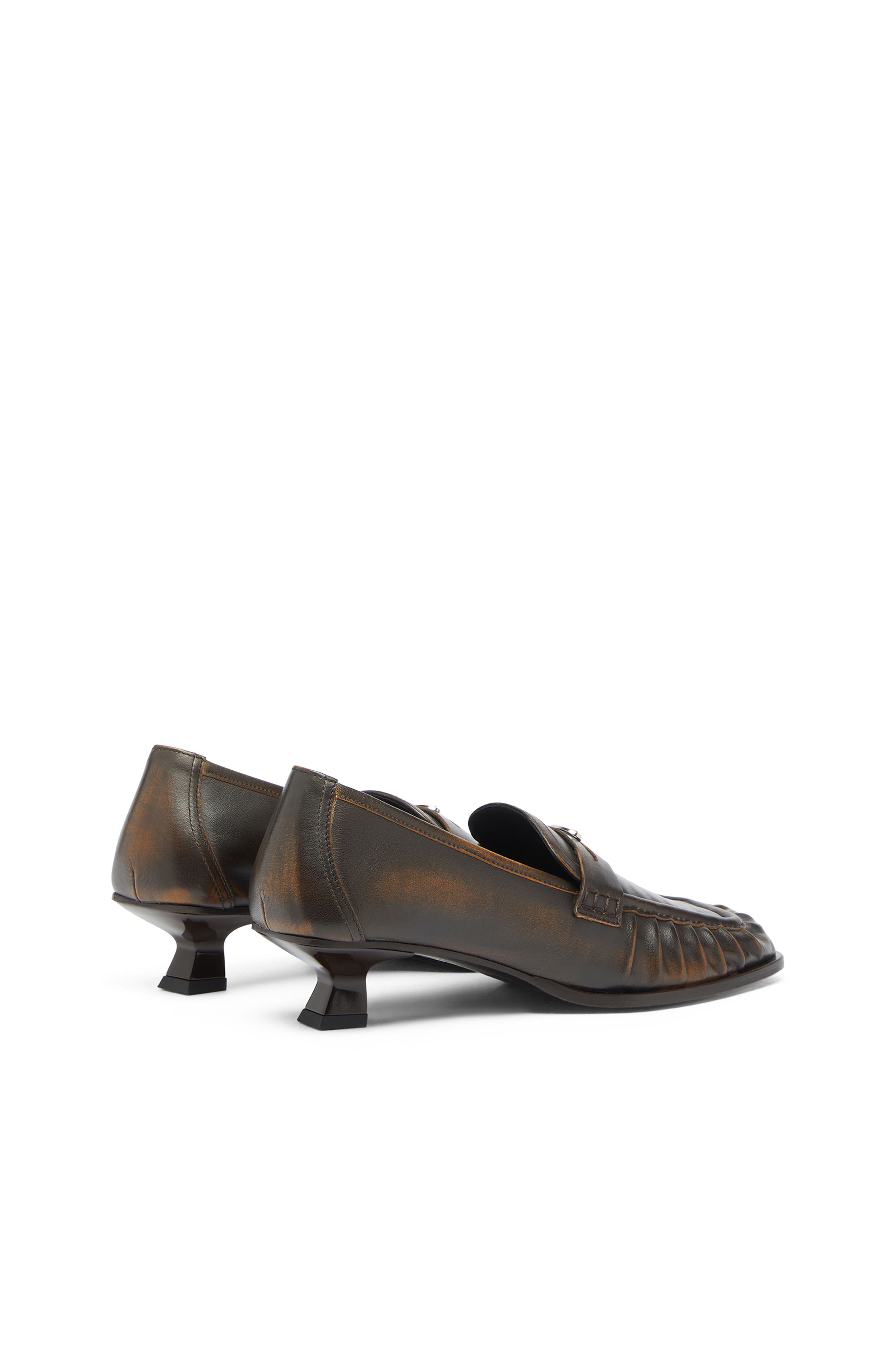 Diesel - D-AMBER MOC 30, D-Amber - Penny loafers in pelle Donna in Marrone - 3