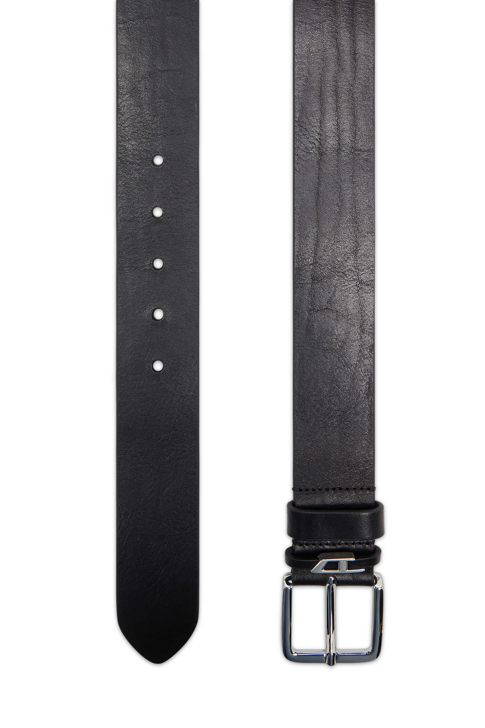 Diesel - B-D LOOP, 4 cm cintura in pelle effetto crinkle Uomo in Nero - 2