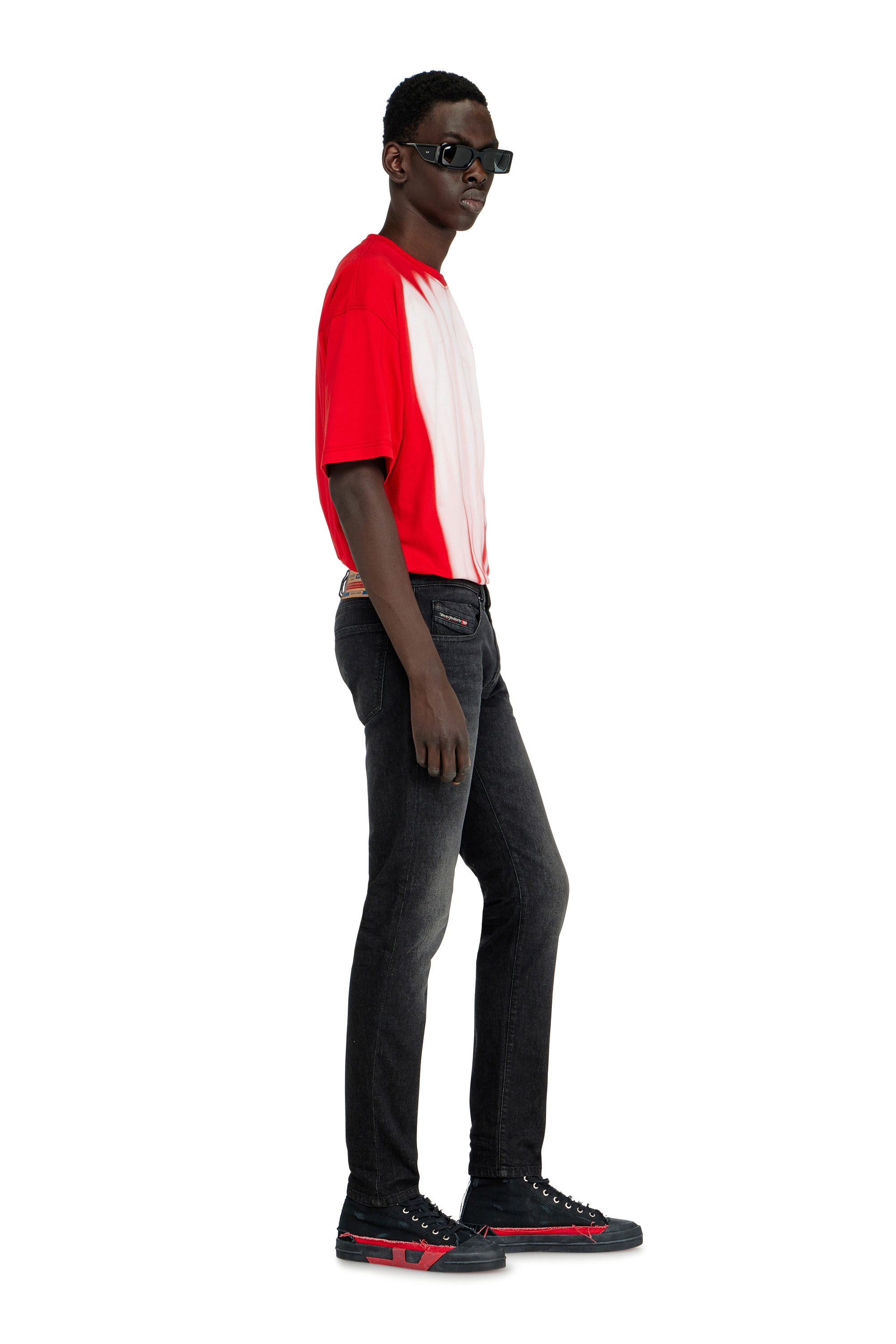 Diesel - Slim Jeans 2019 D-Strukt 0DBDT Uomo, Nero/Grigio scuro - Image 2