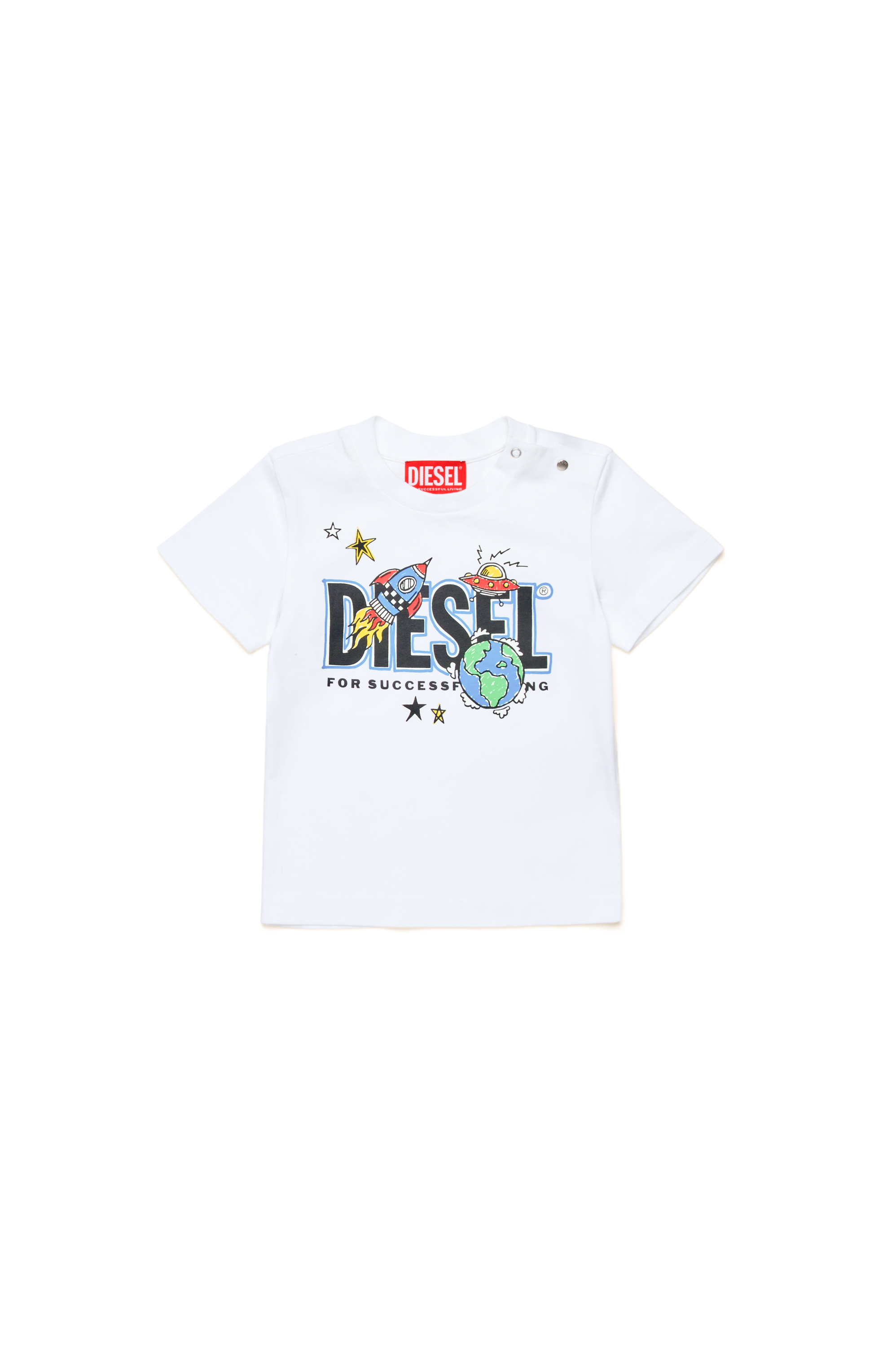 Diesel - TBIMBOB, T-shirt con logo razzo Uomo in Bianco - 1