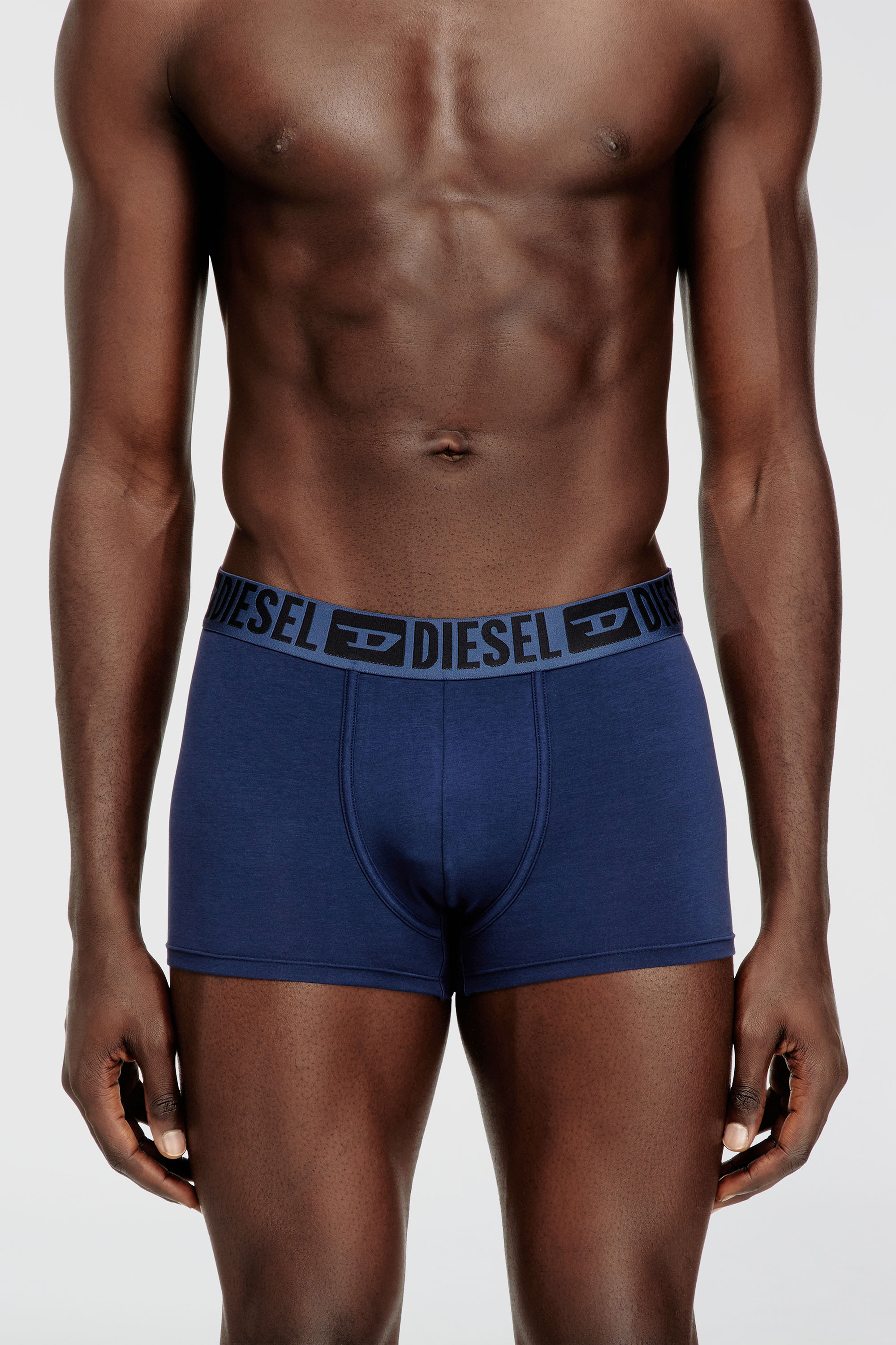 Diesel - MIKE-D-CORE-3PACK, Set da tre boxer in cotone elasticizzato con fascia in vita tono su tono Uomo in Blu - 2