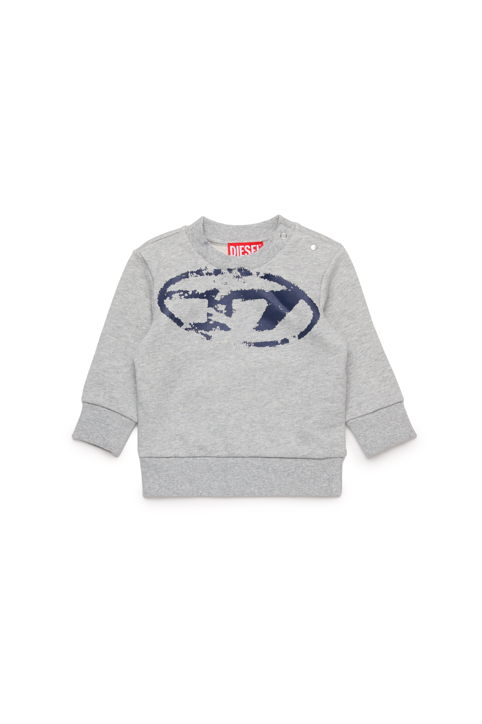 Diesel - SBOXTN5B, Felpa con logo Oval D distressed Unisex in Grigio - 1