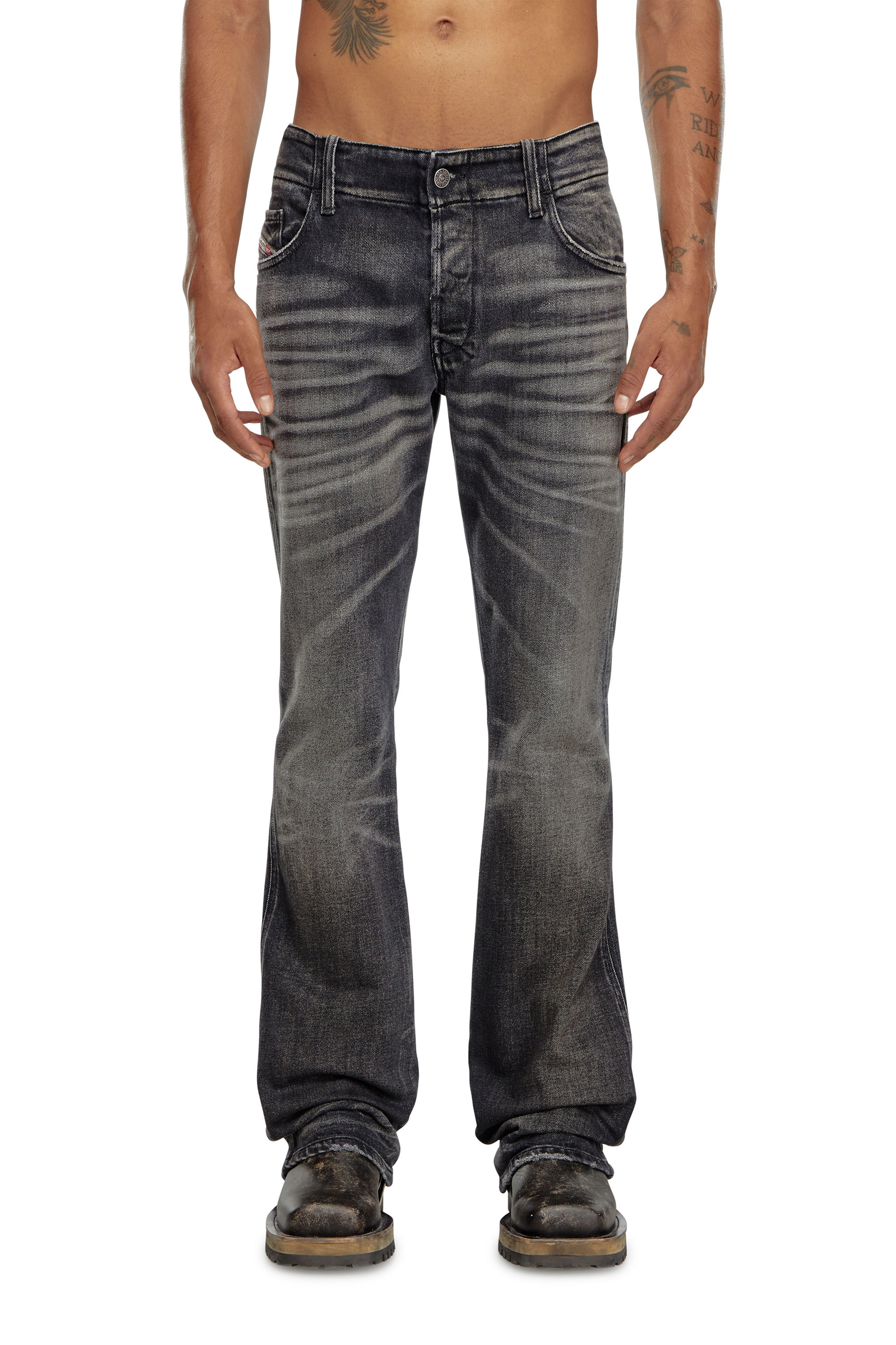 Diesel - Bootcut Jeans D-Backler 09J65 Uomo, Nero/Grigio scuro - Image 1