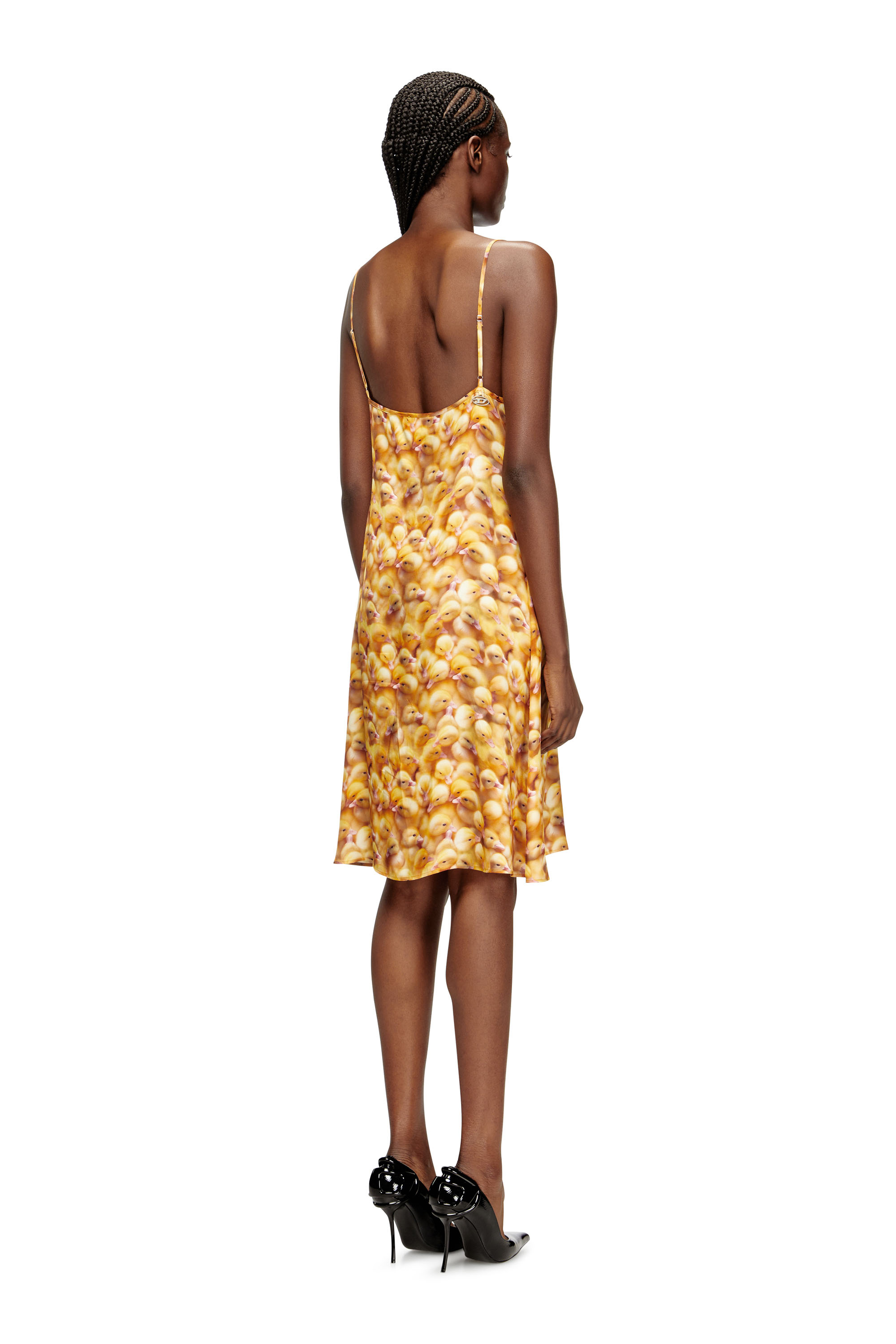 Diesel - D-ULCET, Vestito mini in viscosa con stampa all-over Donna in Giallo - 4