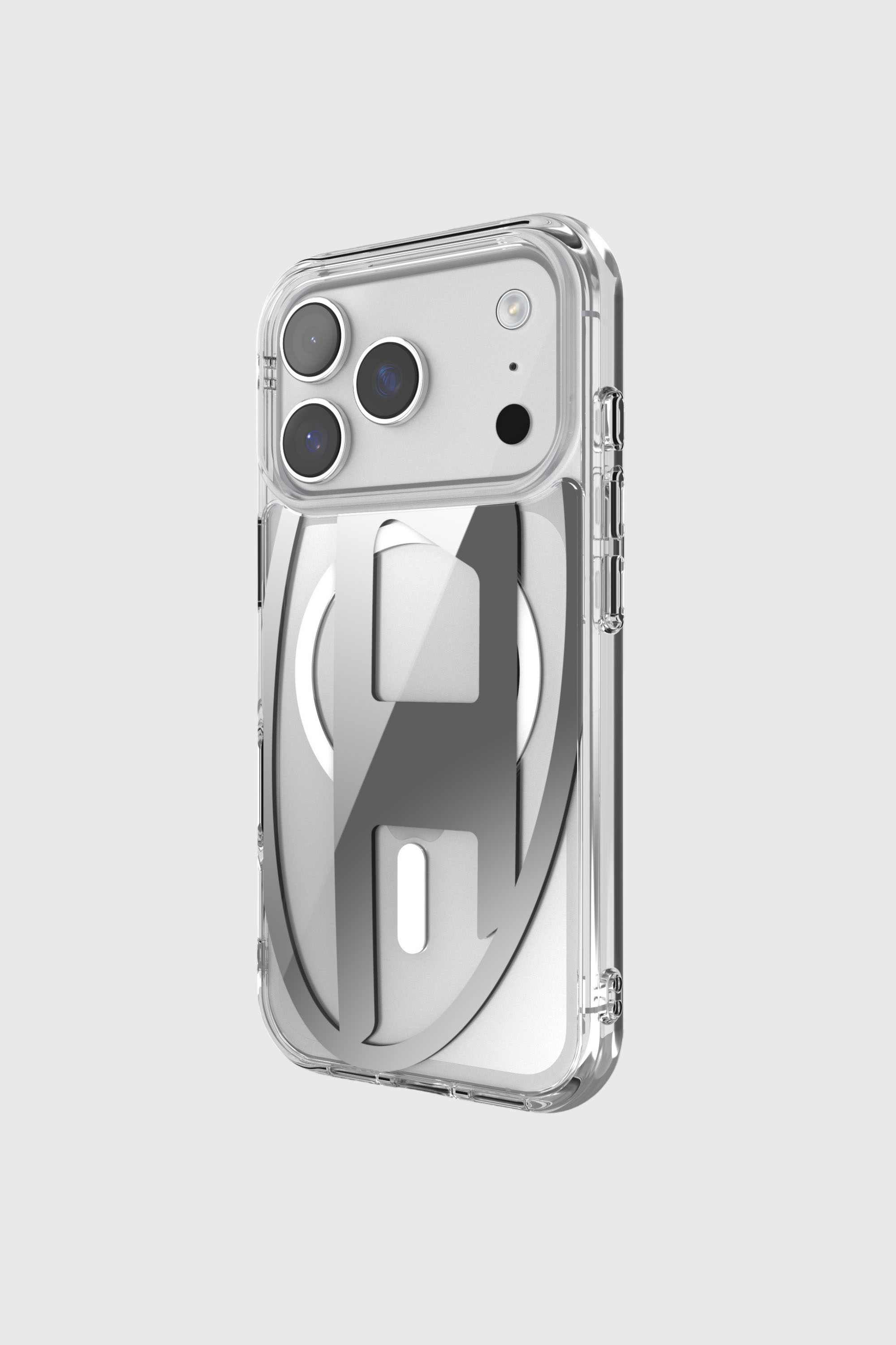 Diesel - 60413 AOP CASE, Custodia Oval D Metallic con Magsafe per iPhone 17 Pro Unisex in Grigio - 3
