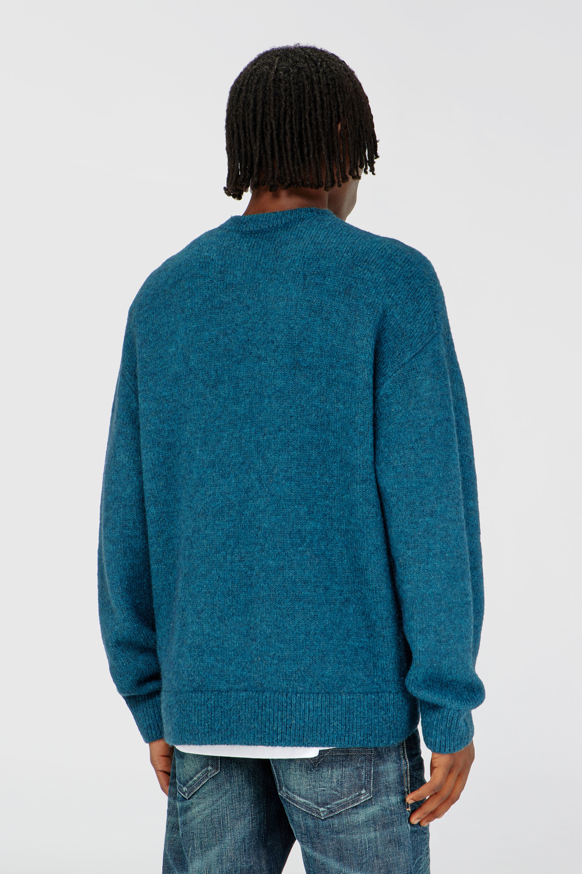 Diesel - K-AREESO, Maglia in misto lana e alpaca Uomo in Verde - 4