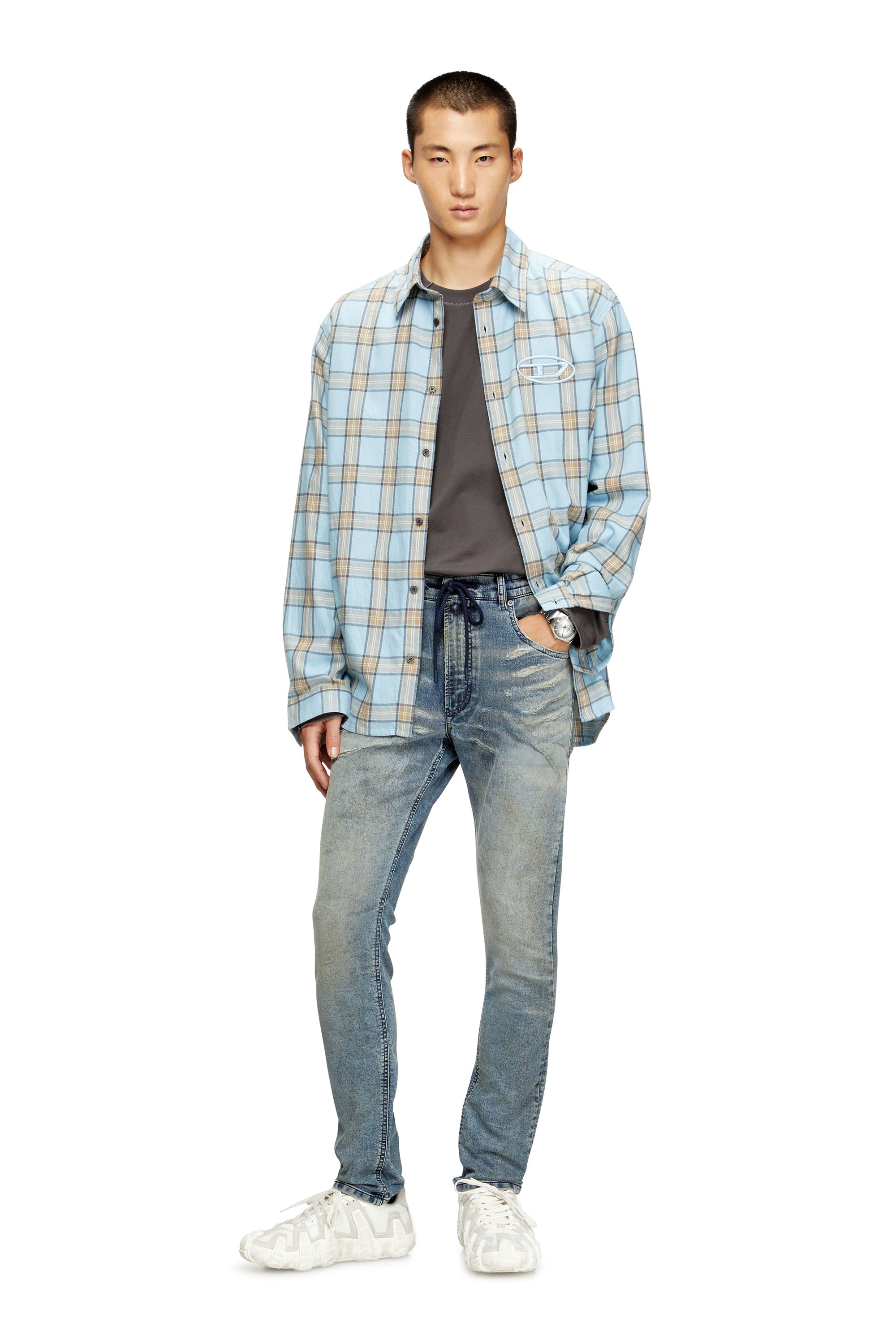 Diesel - Regular 2032 D-Krooley Joggjeans® 09M37 Uomo, Blu medio - Image 2
